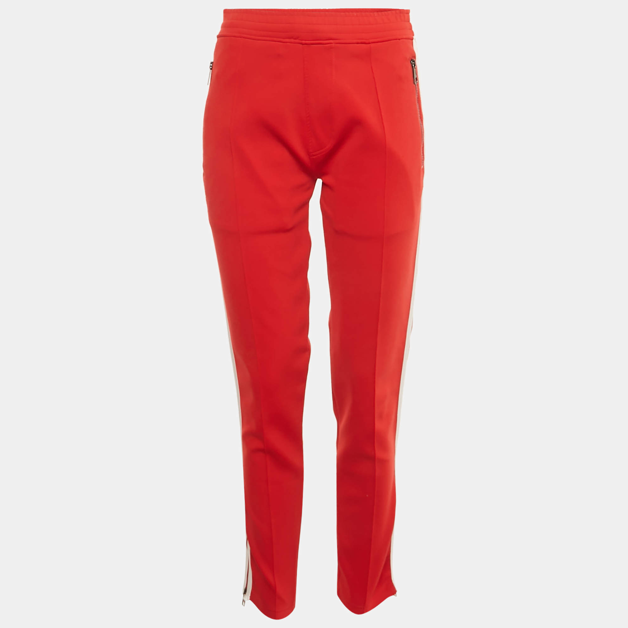 مملوكة مسبقًا Neil Barrett Red Jersey Super Skinny Fit Track Pants S
