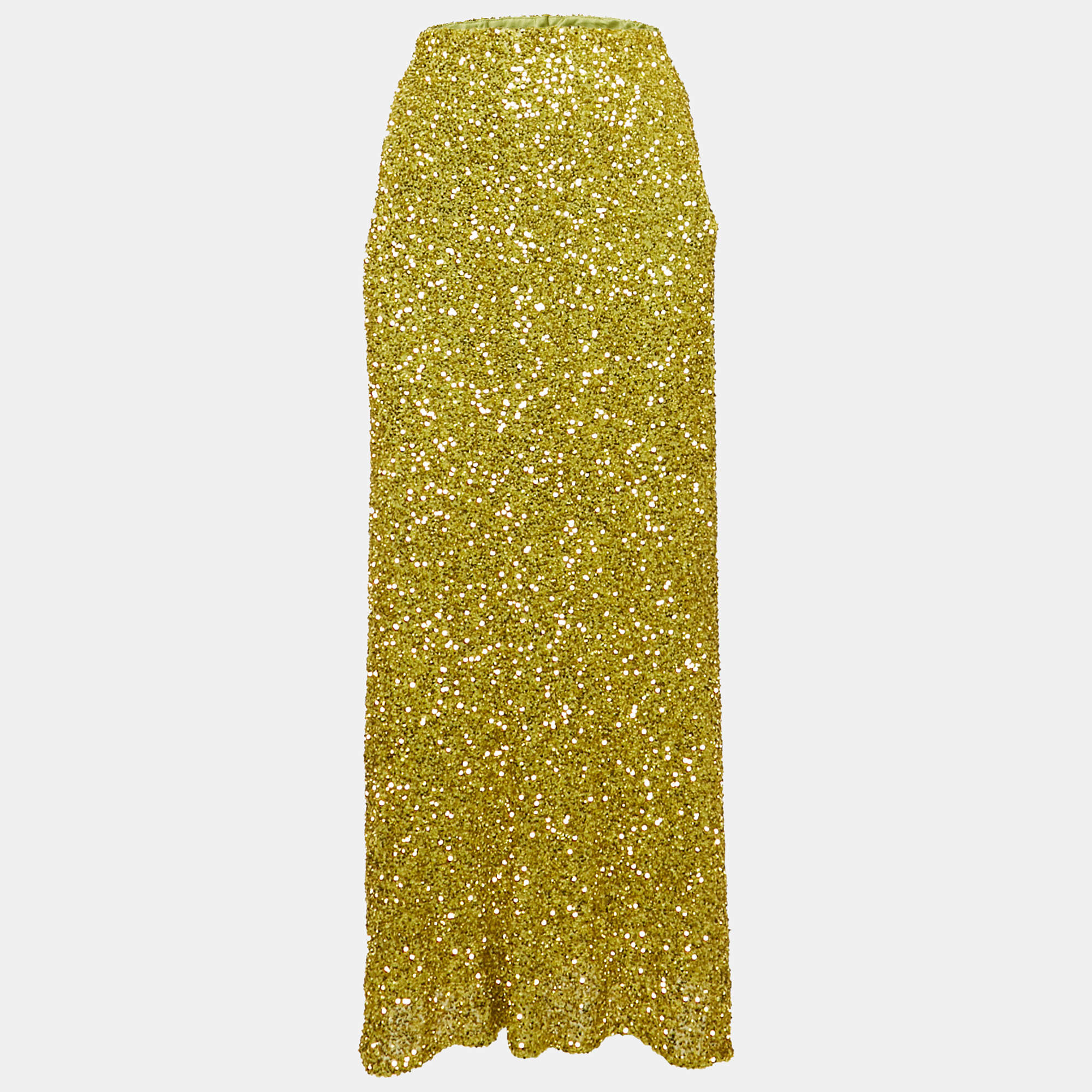 Pre Owned Never fully dressed Lime Green Sequin Dorris Skirt S