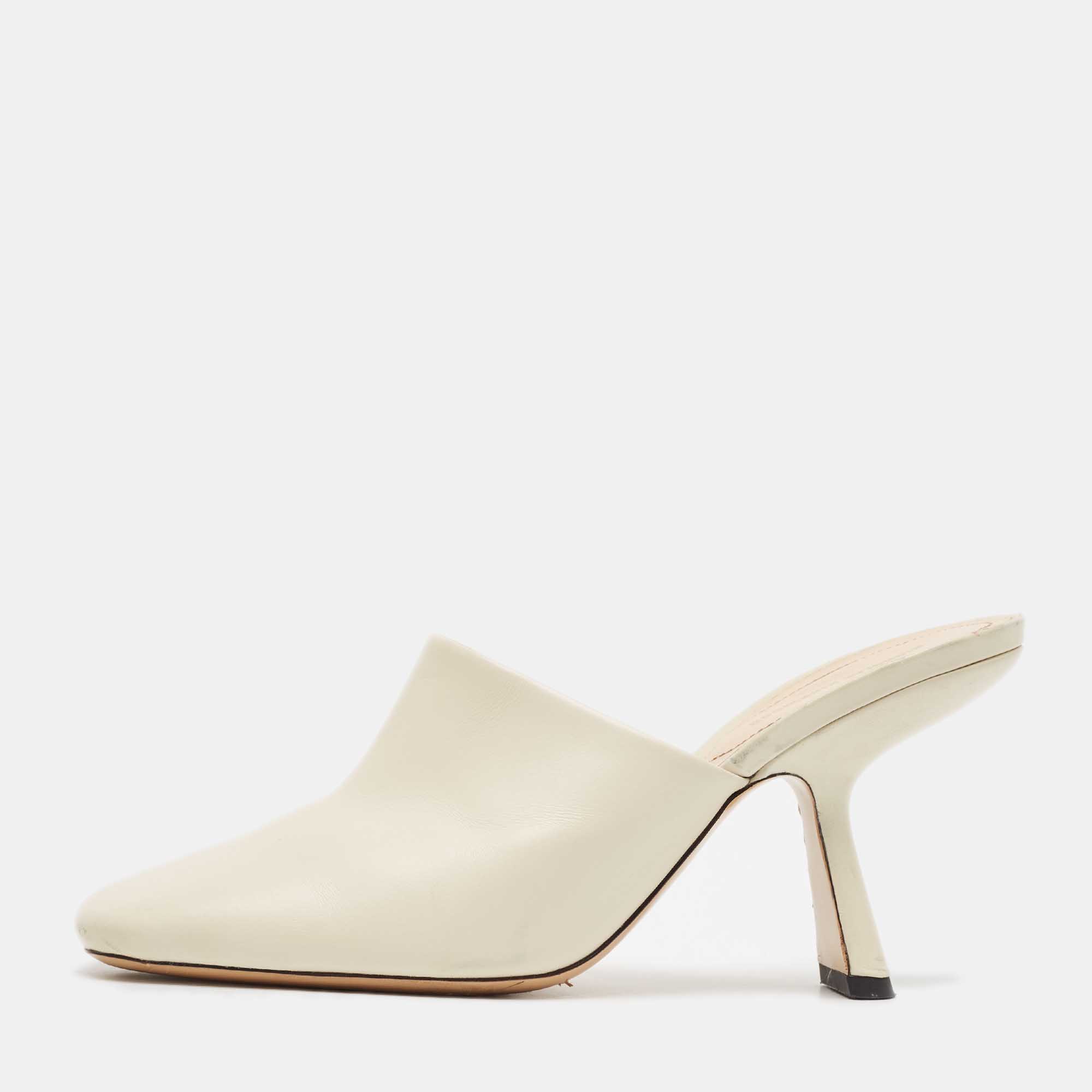 Nicholas Kirkwood Cream Leather Sandals Size 40