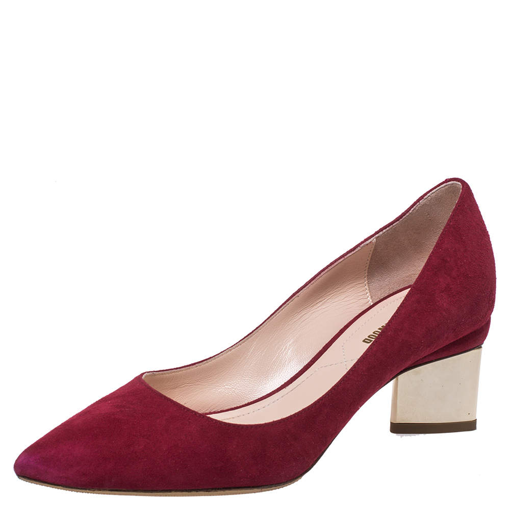 Pre Owned Nicholas Kirkwood Red Suede Prism Pumps Size 35