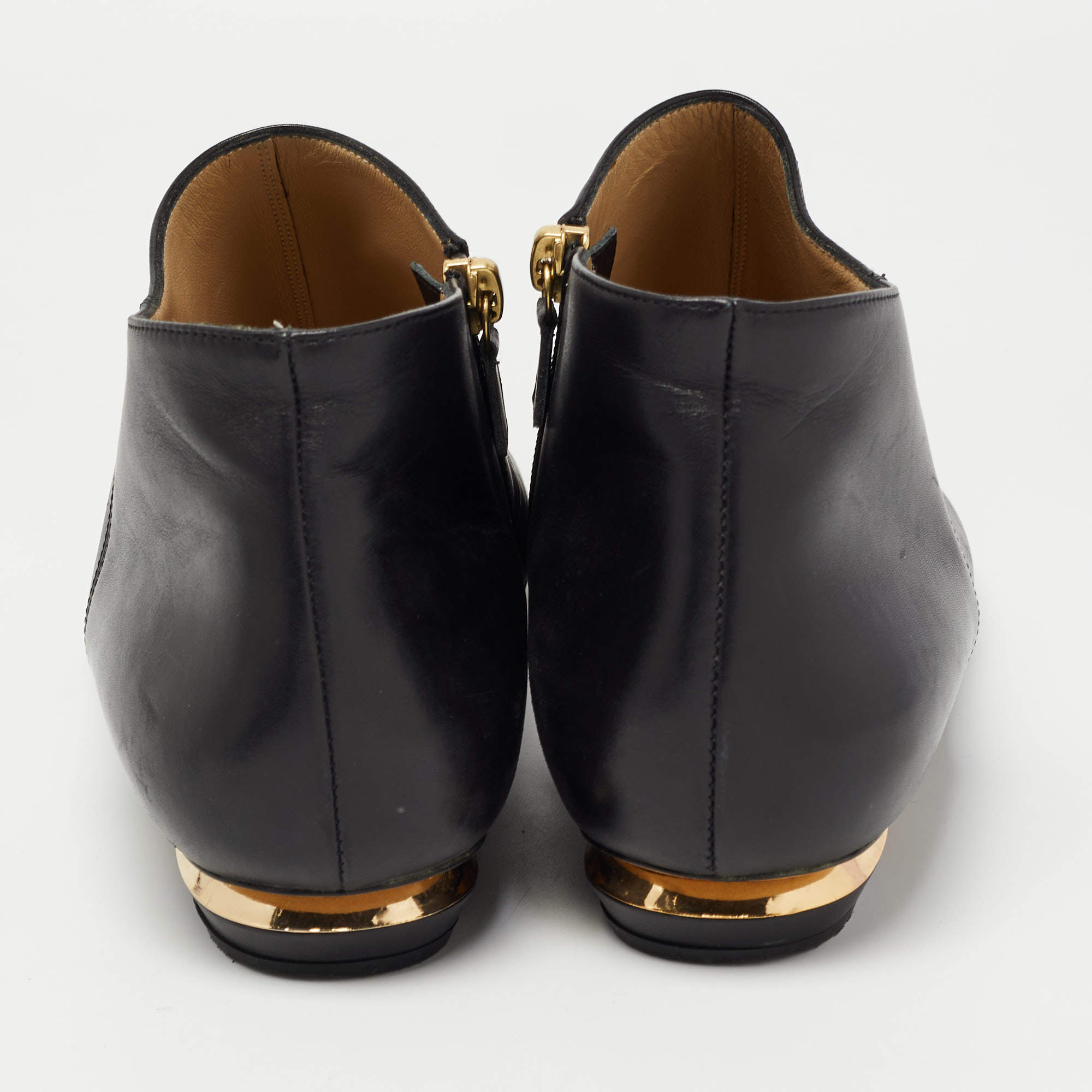 Nicholas Kirkwood Black Leather Embellished Ankle Boots Size 41 Nicholas  Kirkwood