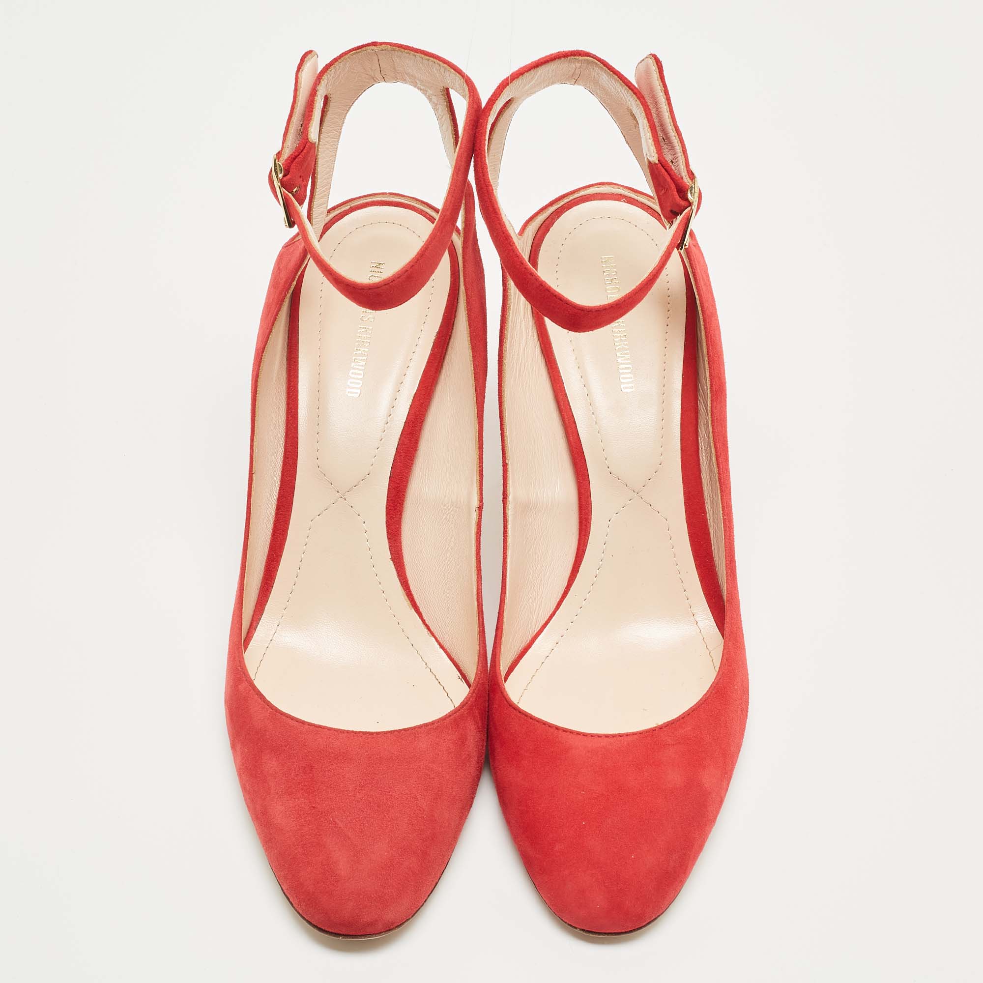 Pre Owned Nicholas Kirkwood Red Suede Maeva Pumps Size 40