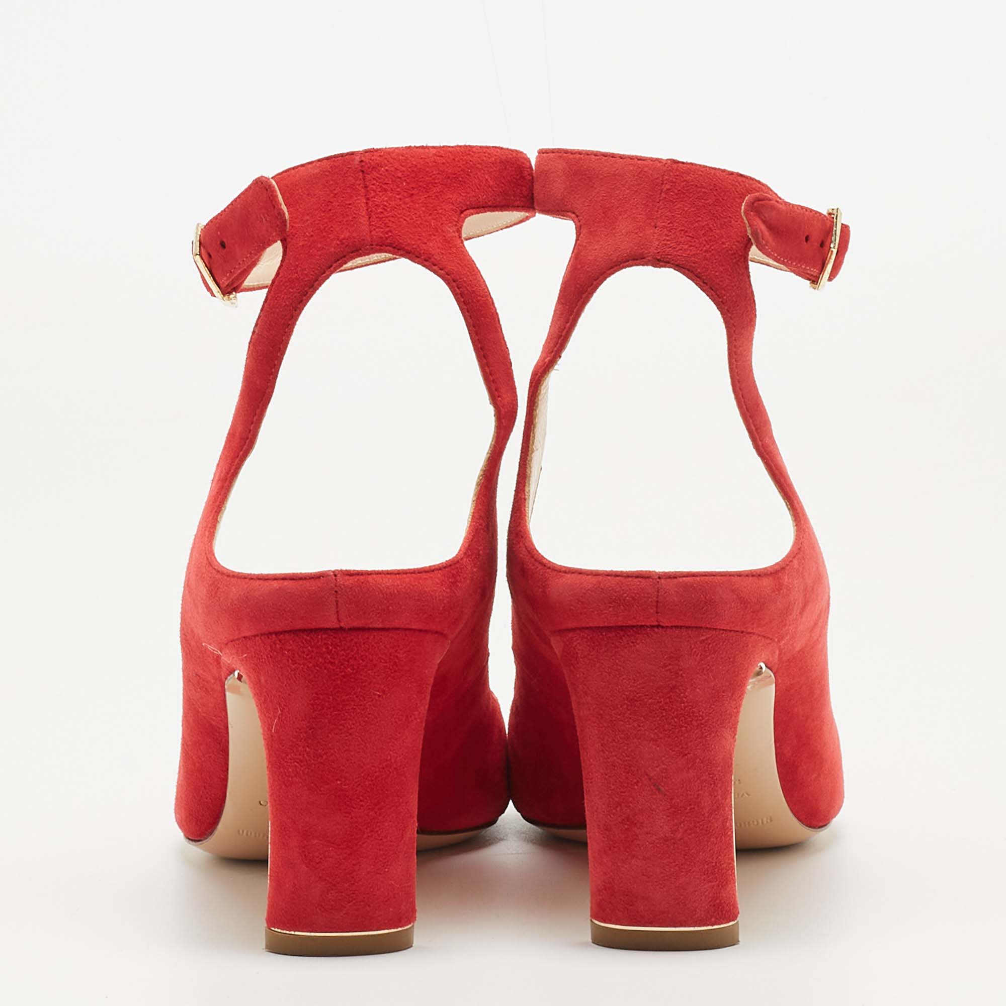 Pre Owned Nicholas Kirkwood Red Suede Maeva Pumps Size 40