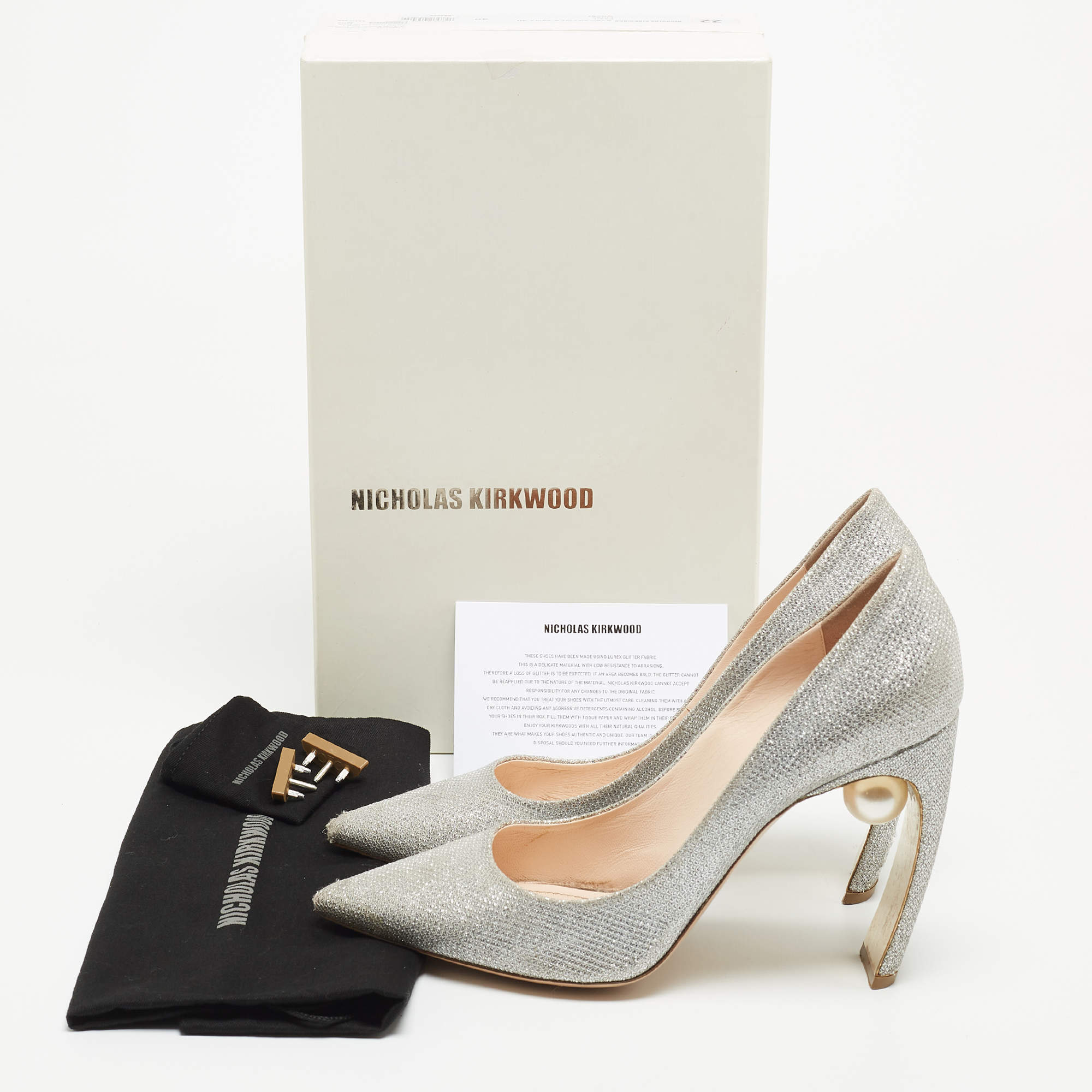 Glitter heels Nicholas Kirkwood Silver size 6 US in Glitter - 36422727