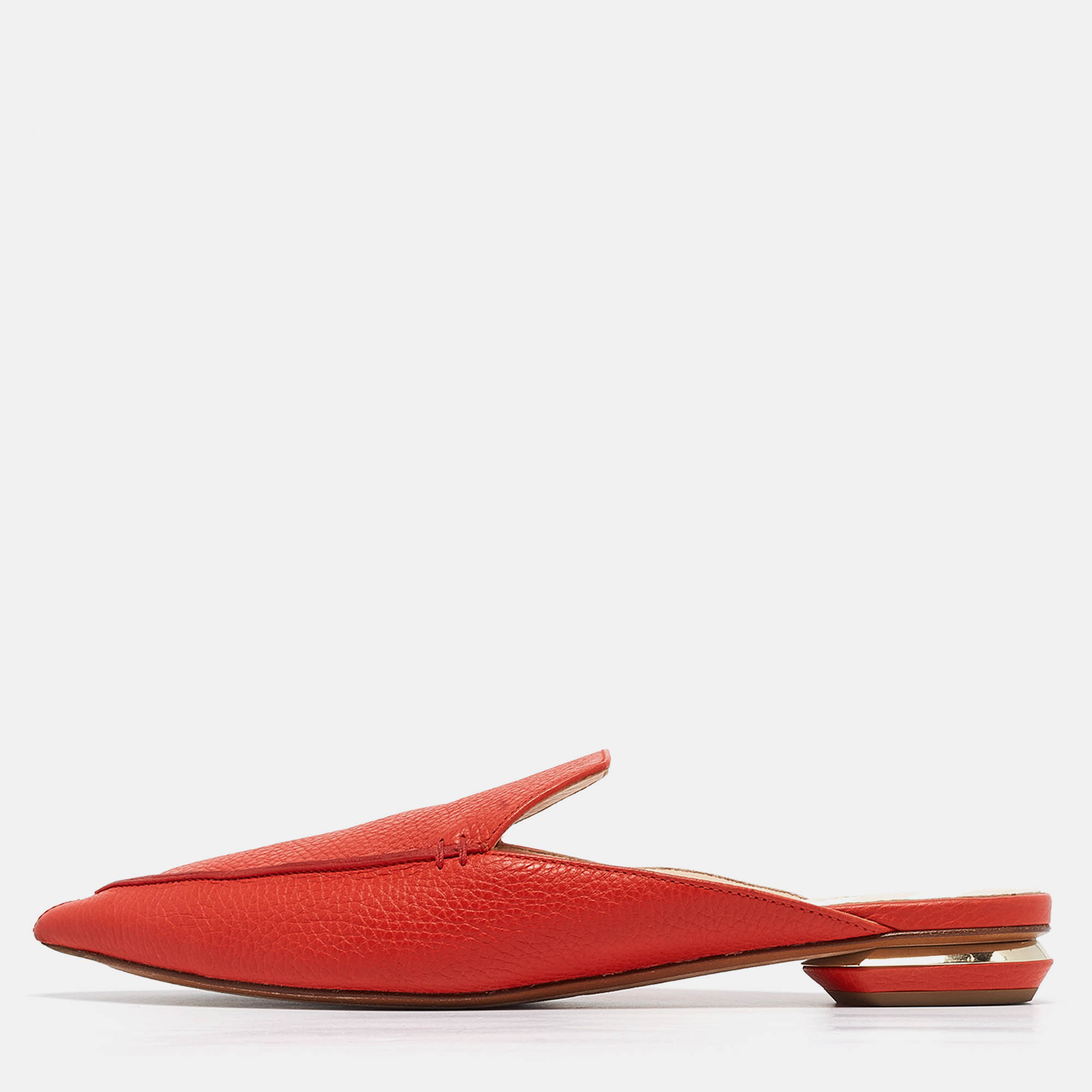 Nicholas Kirkwood Red Leather Beya Pointed Toe Mules Size 41