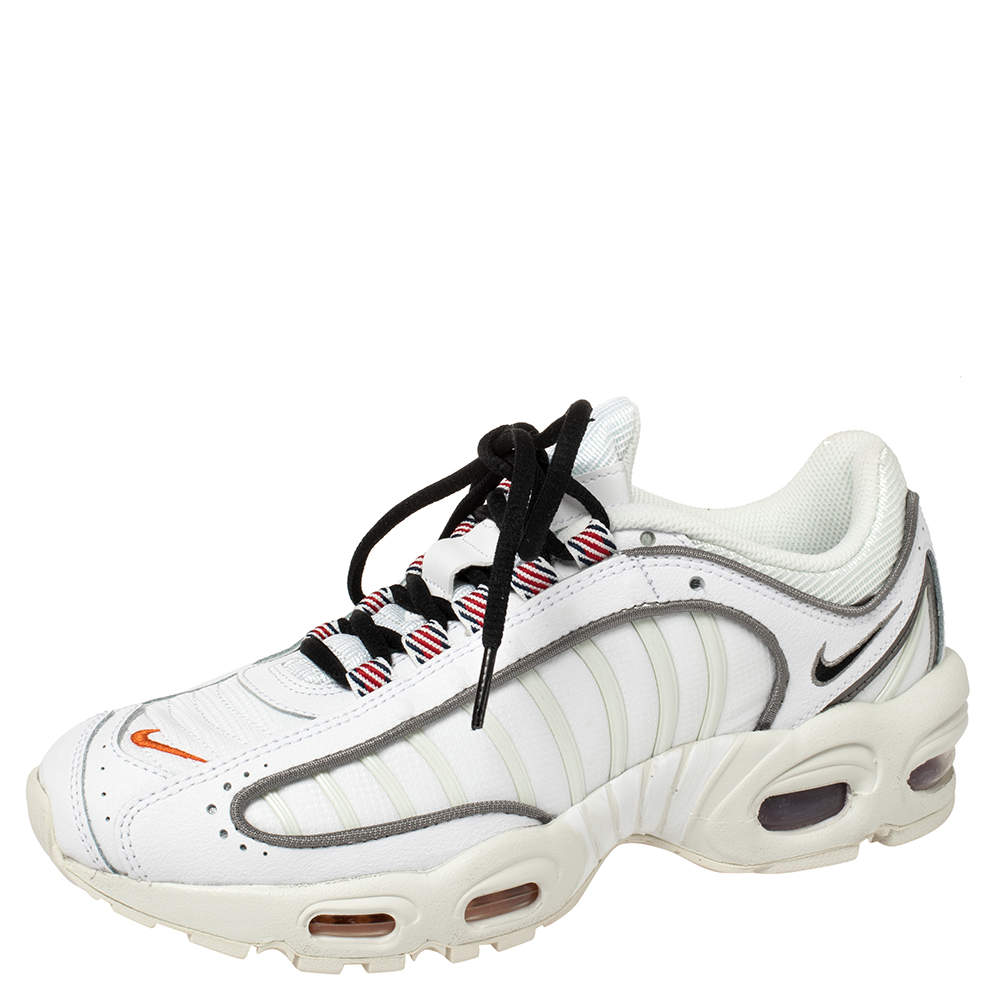 Nike Air Max White Leather And Fabric Tailwind IV Low Top Sneaker Size 40