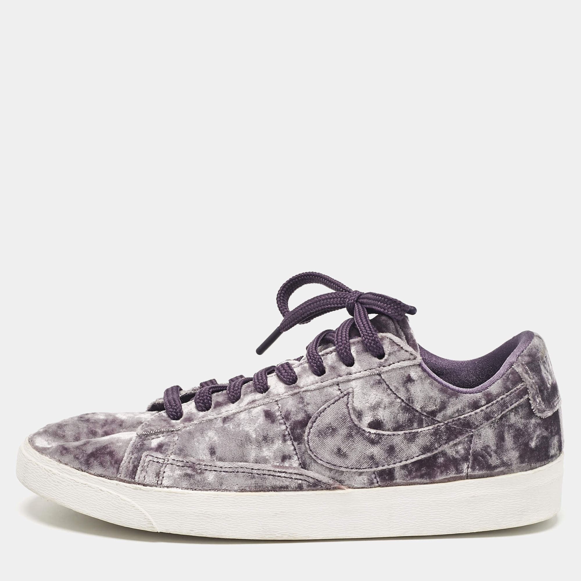 Pre Owned Nike Purple Velvet Blazer Dark Raisin Sneakers Size 38.5