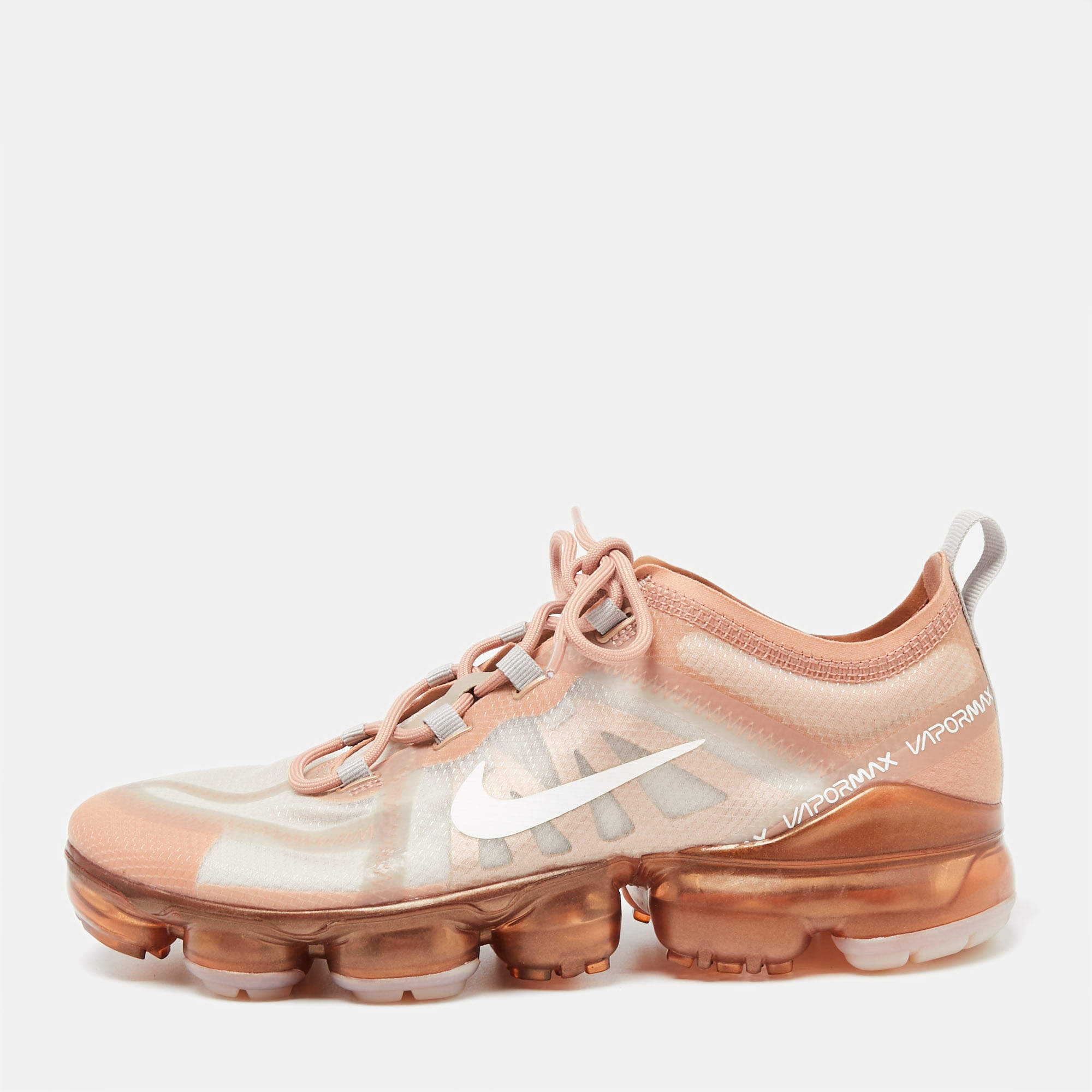 Nike Air Vapormax  Orange/Grey PVC  Lace Up Sneakers Size 40