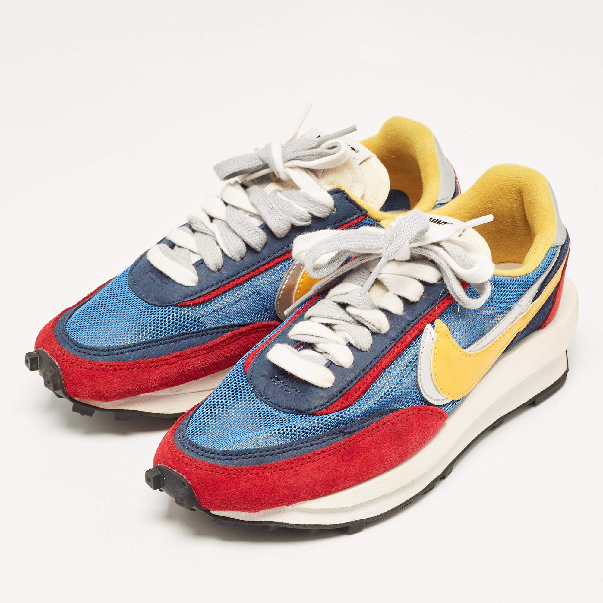 Nike x Sacai Multicolor Leather and Fabric Vaporwaffle Sesame Blue