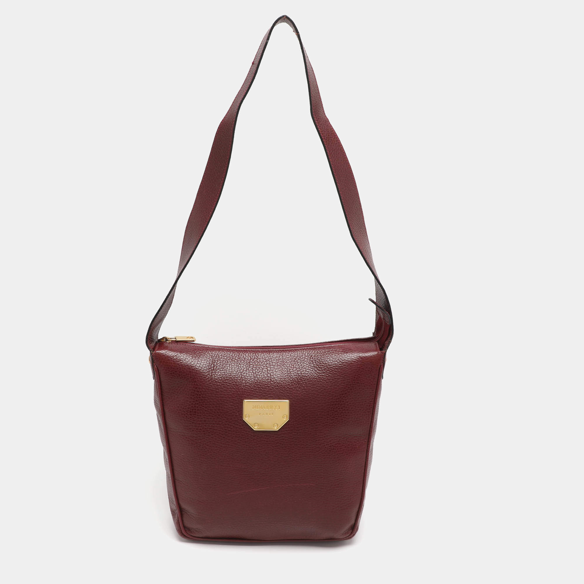 Pre Owned Nina Ricci Red Leather Hobo