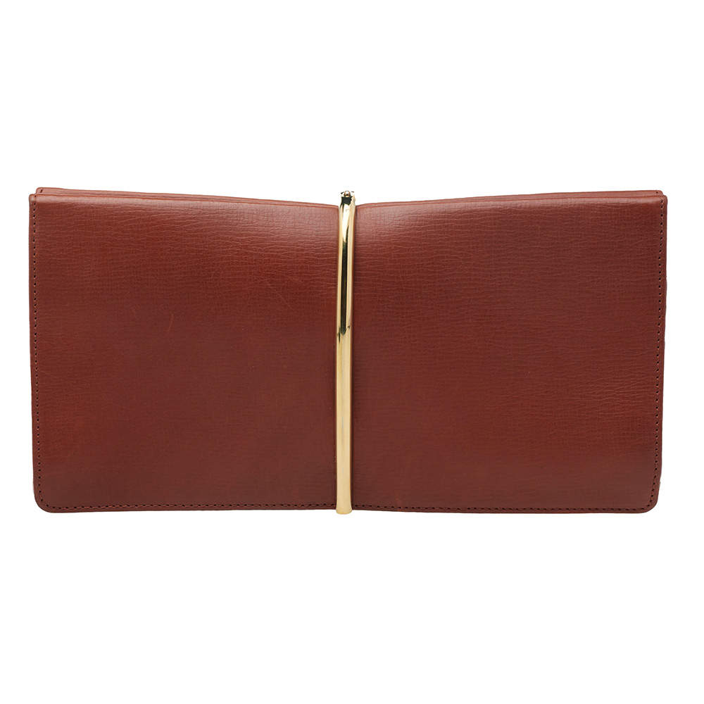 Nina Ricci Brown Leather Arc Clutch Nina Ricci TLC