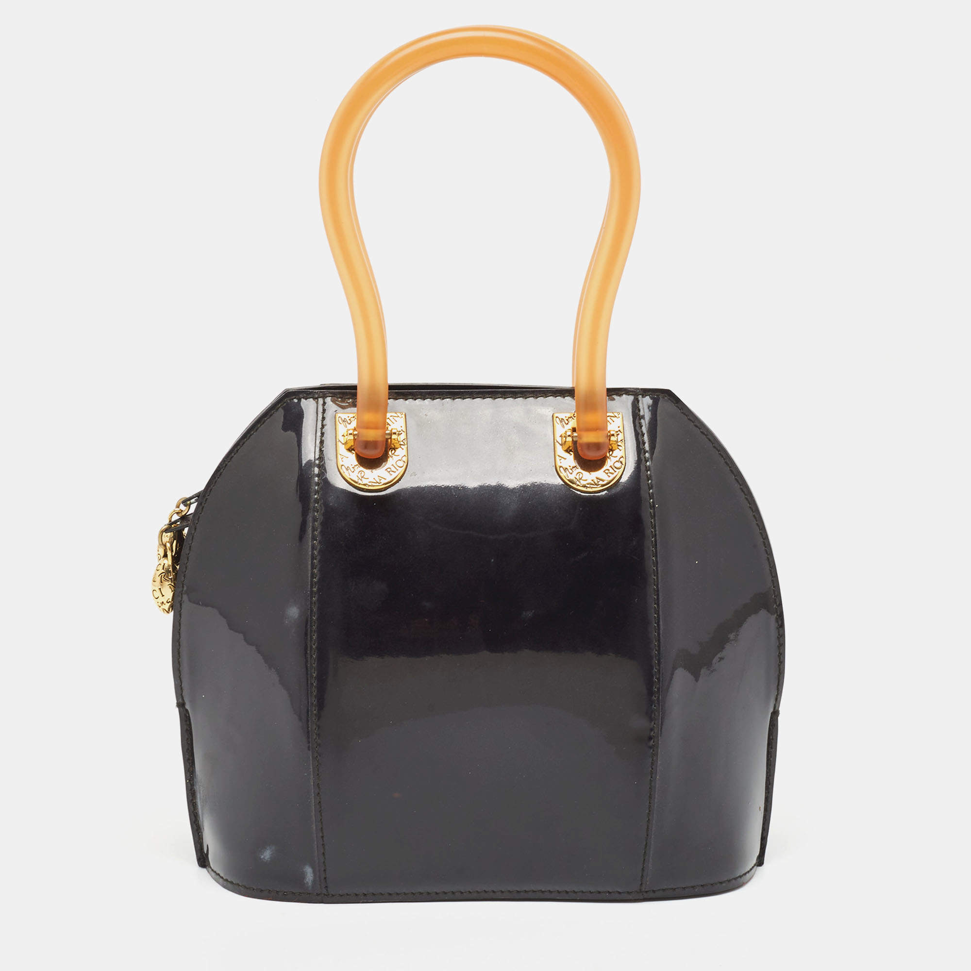 Nina Ricci Black Patent Leather Satchel