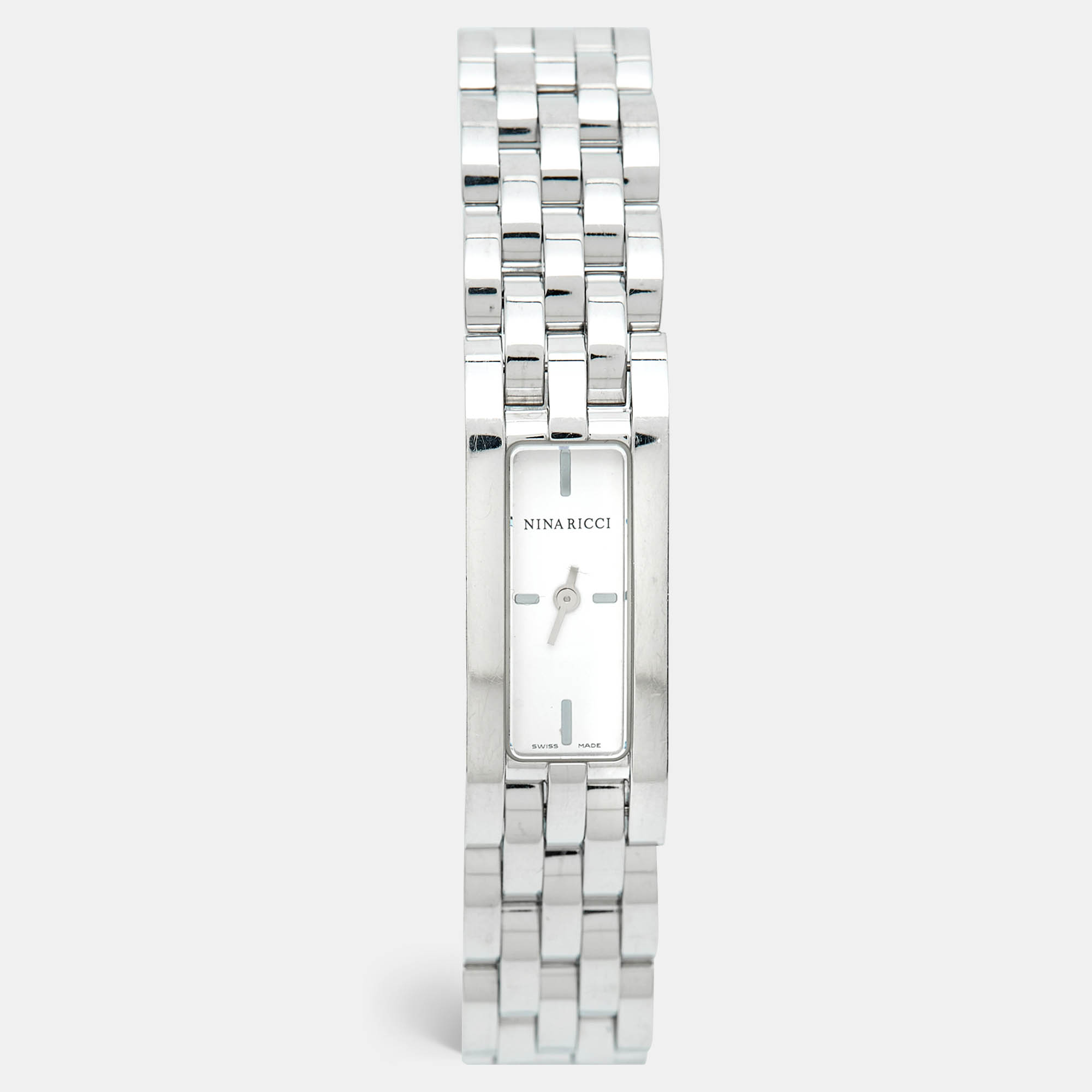 Pre Owned Nina Ricci N00172 White Dial Stainless Steel Women's Wristwatch 14 mm