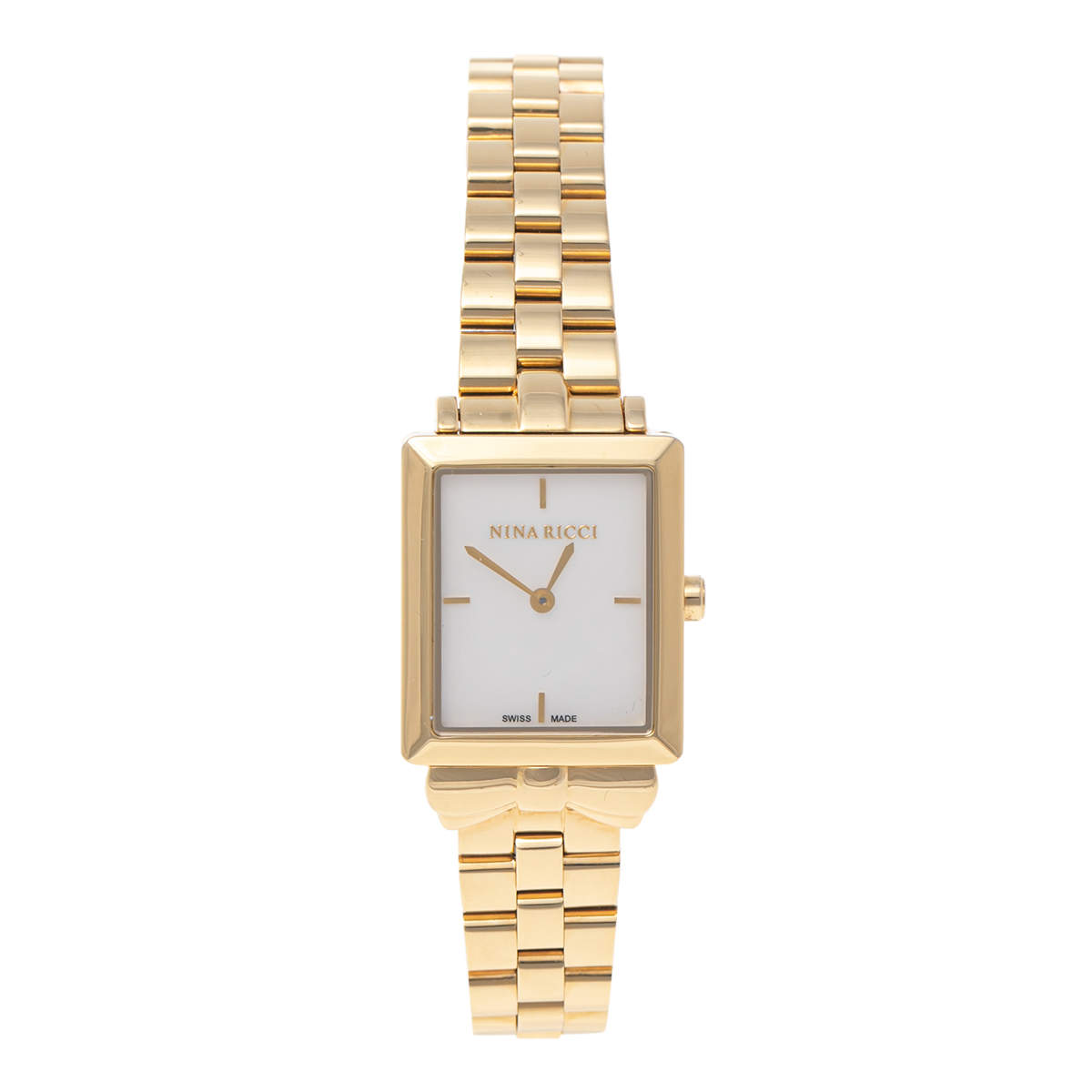 Pre Owned Nina Ricci Mother of Pearl Gold Plated Stainless Steel N100006SM Women's Wristwatch 24 mm