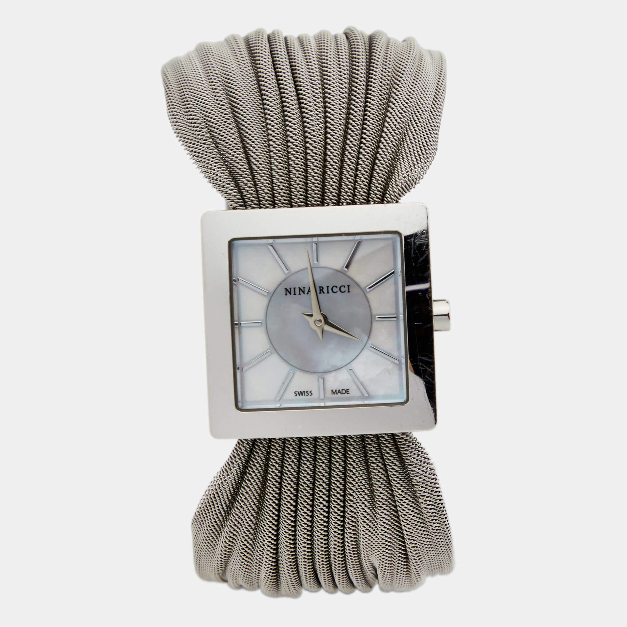 ساعة يد نسائية نينا ريتشي N019.12 كوارتز ستانلس صدف بيضاء 24 مم