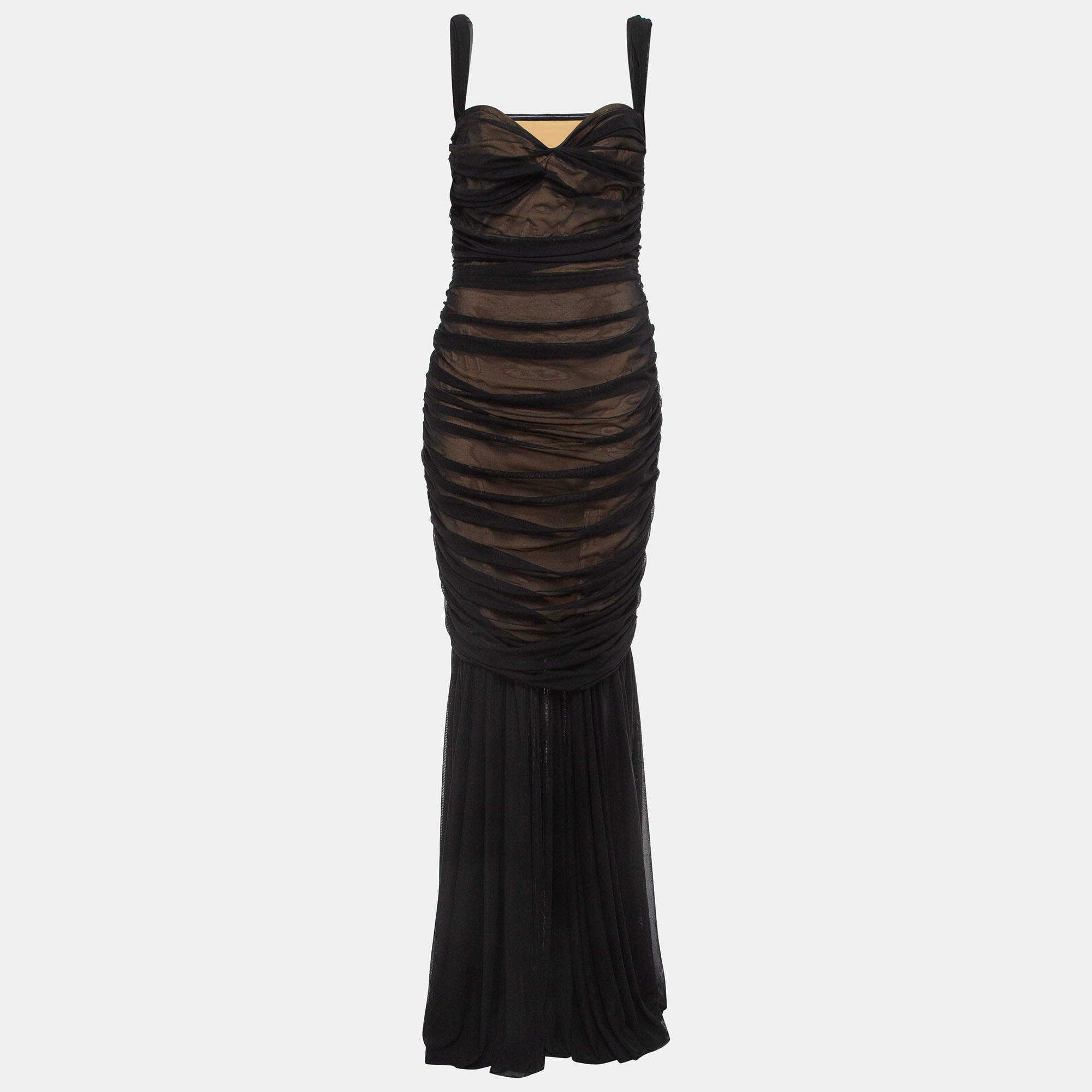 Norma Kamali Black Mesh Walter Fishtail Gown L Norma Kamali | The ...