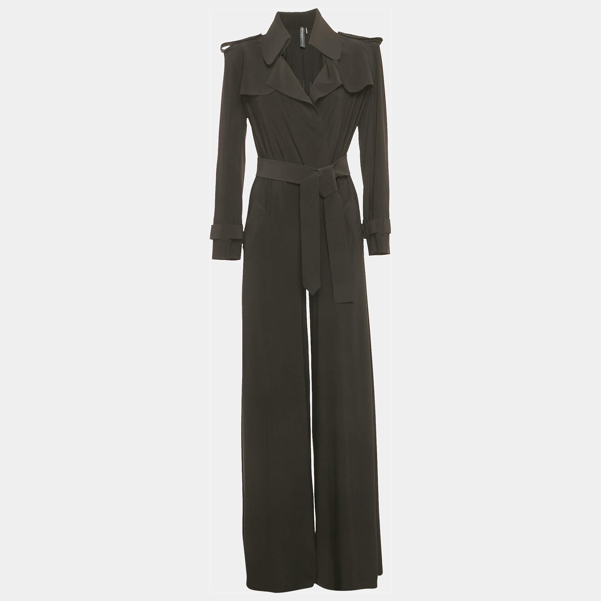 مملوكة مسبقًا Norma Kamali Black Jersey Wide Leg Jumpsuit S