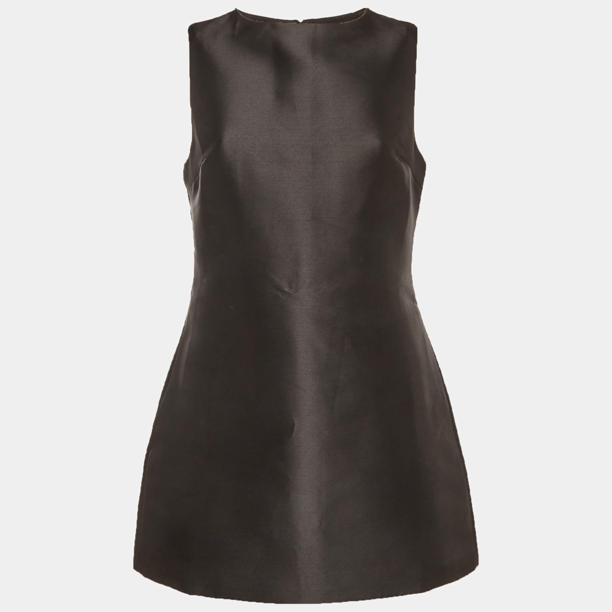 Pre Owned Oddmuse Black Satin Sleeveless Mini Dress S 