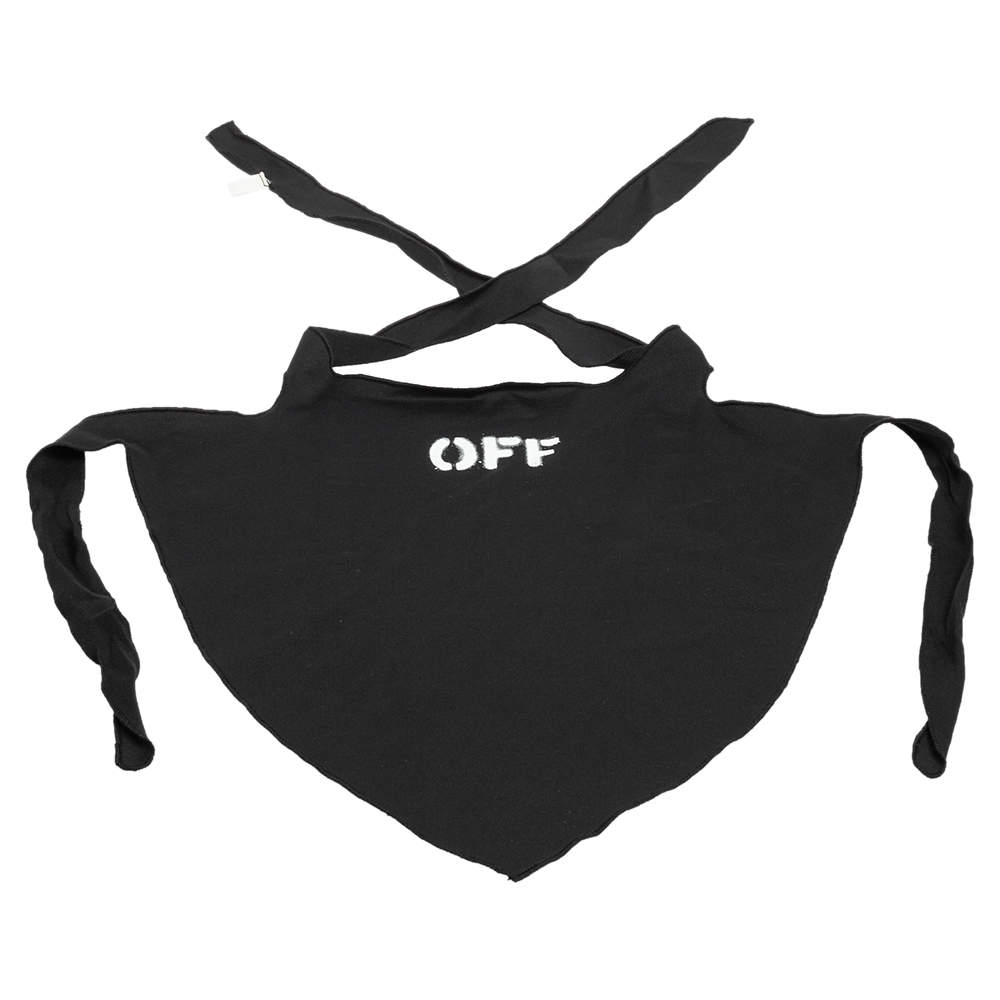 Pre Owned Off-White Black Jersey Logo Printed Bandana Mask L/XL