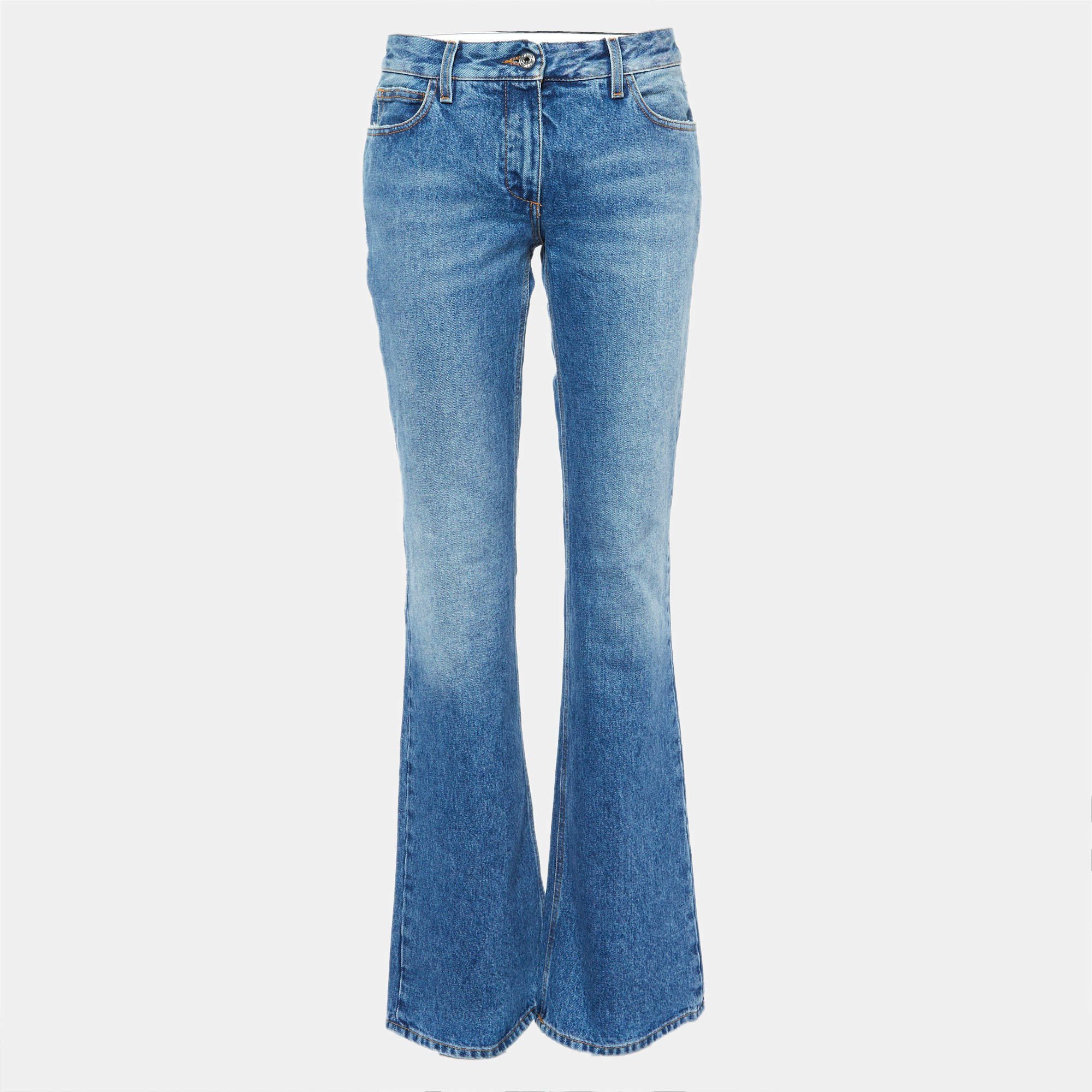 Off-White Blue Denim Flared Jeans S/Waist 31"