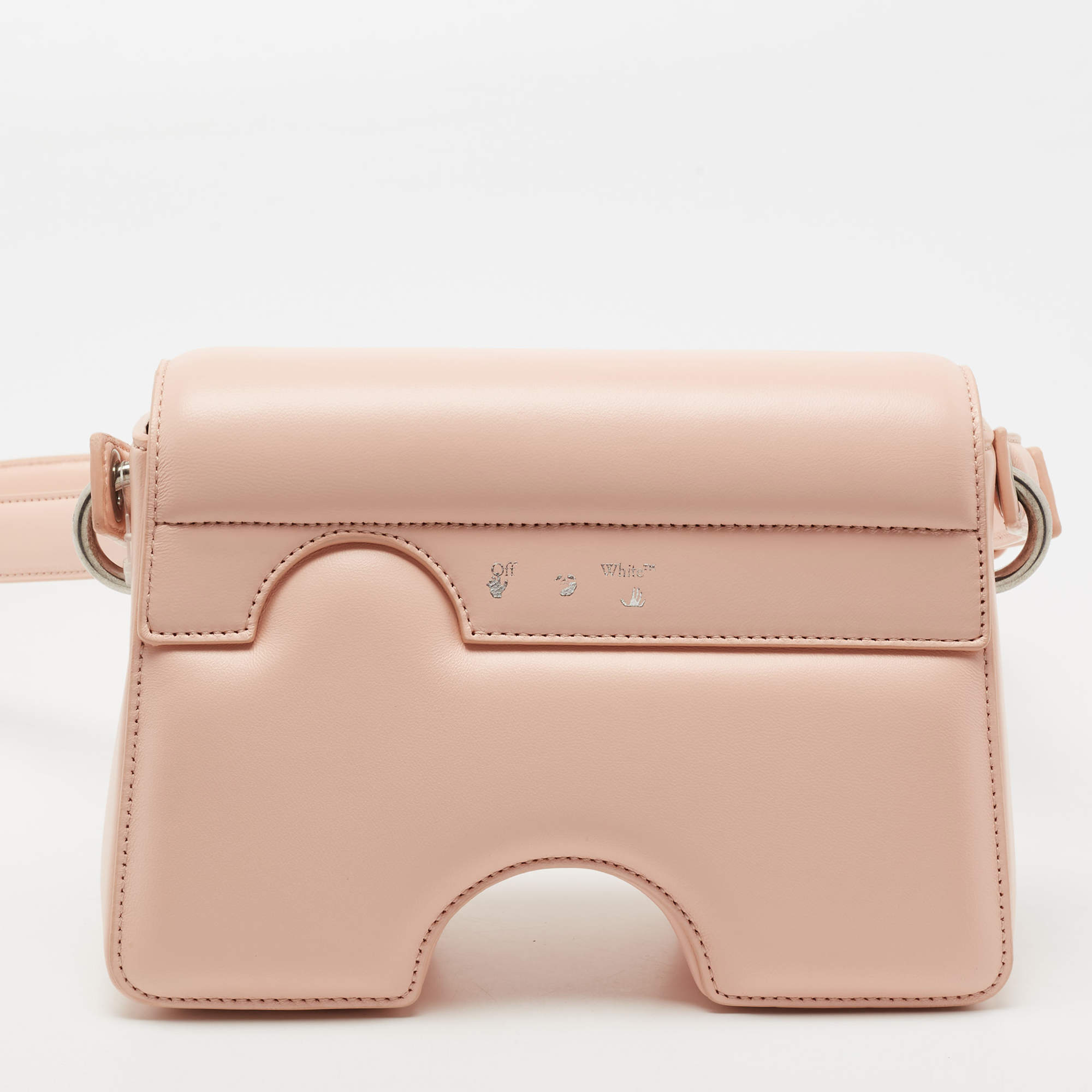 Off-White Burrow-22 Leather Shoulder Bag - Pink