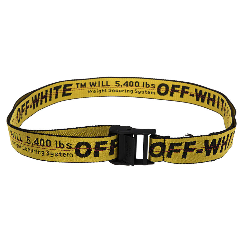 Pre Owned Off-White Yellow/Black Nylon Industrial Belt 200 CM