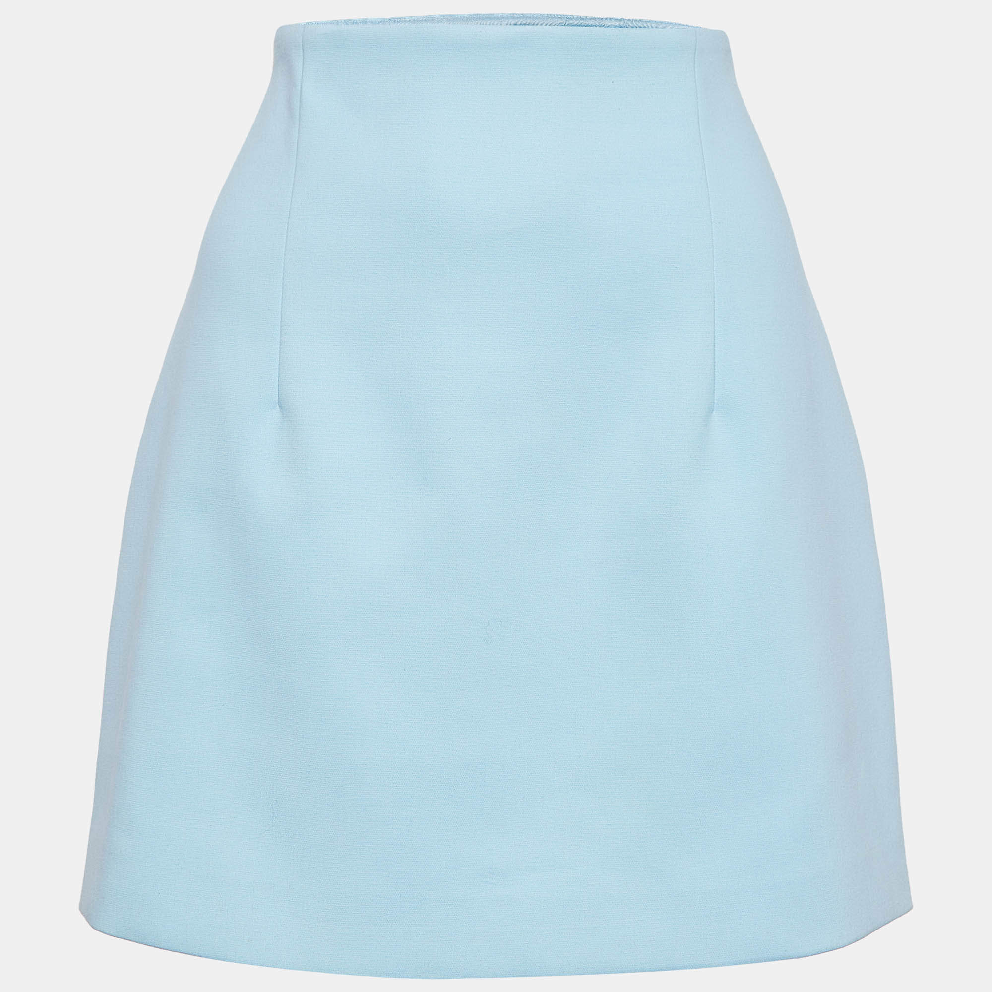 Pre Owned Off-White Blue Crepe Mini Skirt M