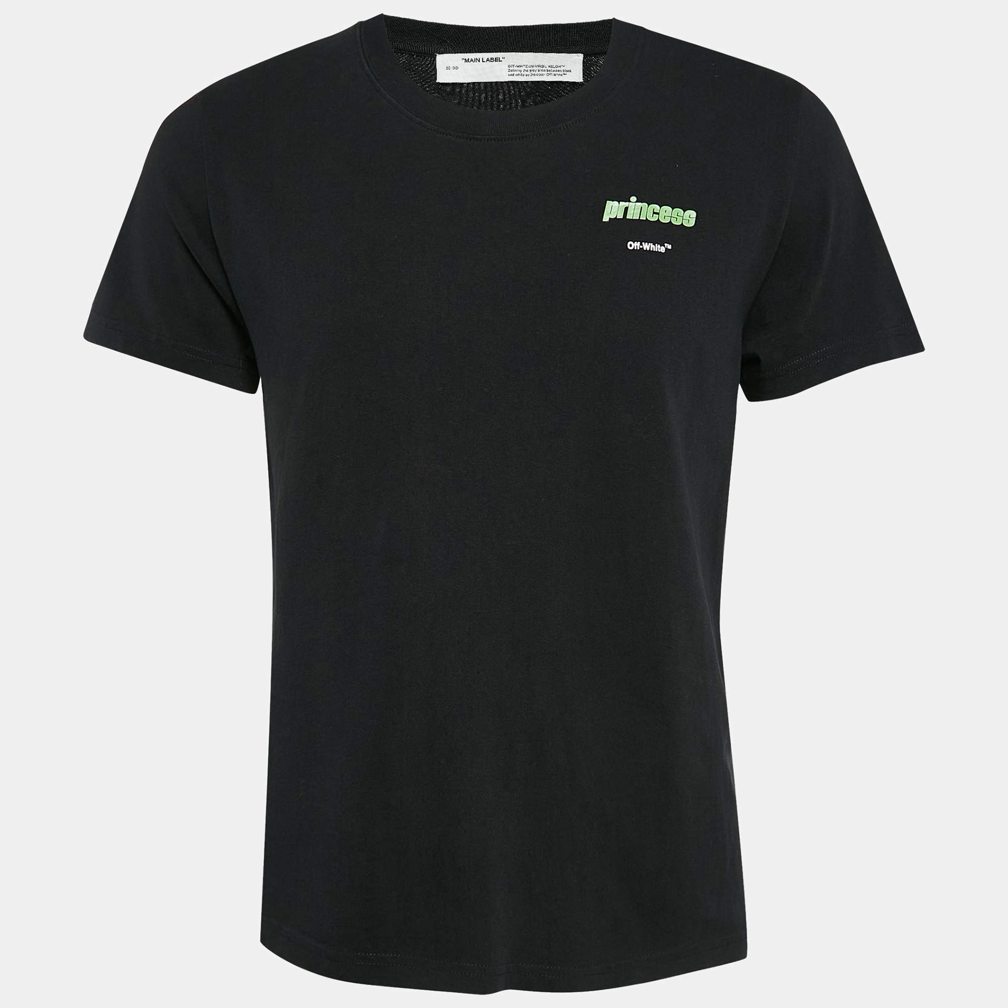 Off-White Black Princess Print Cotton T-Shirt L