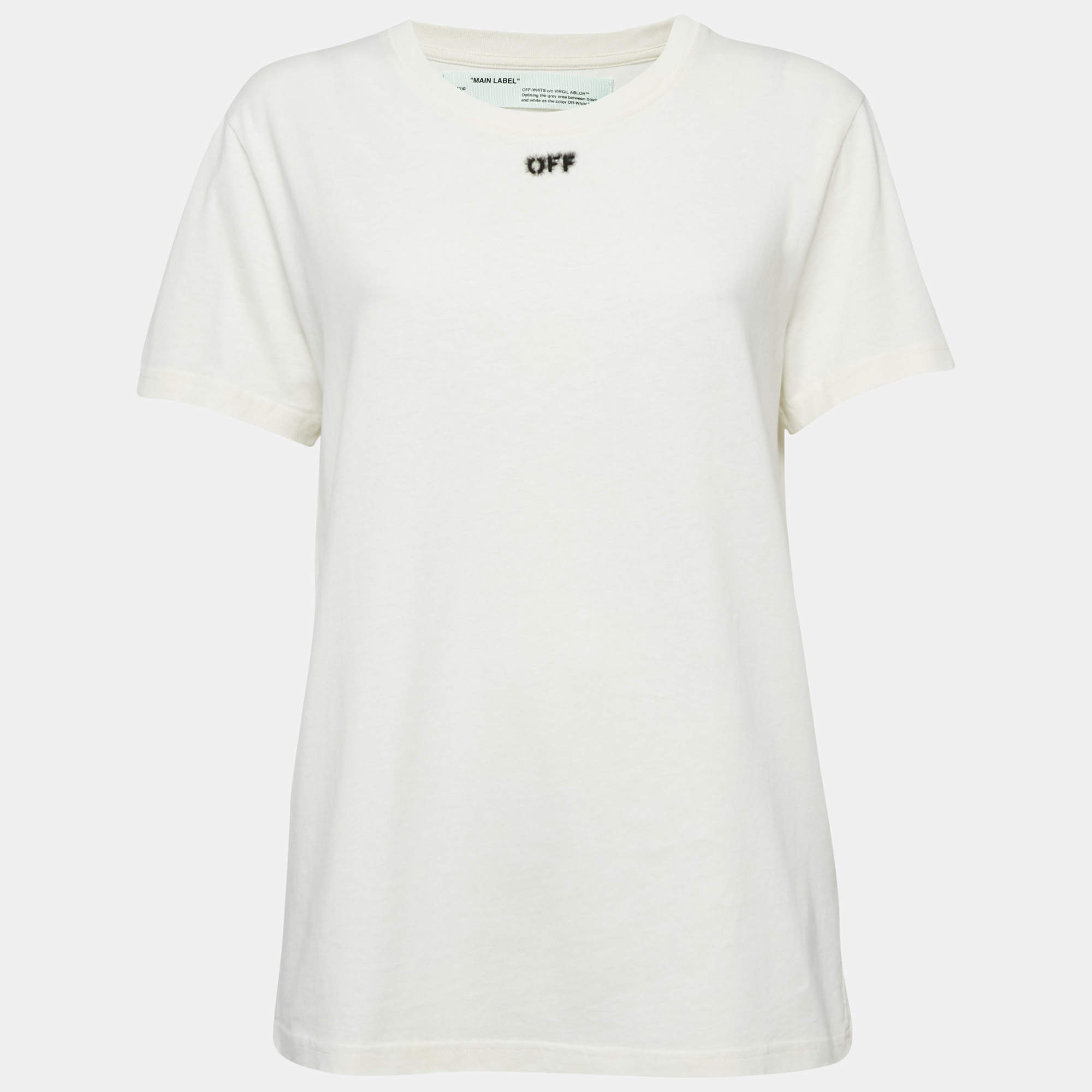 Pre Owned Off-White Off-White Arrow Print Cotton Crew Neck T-Shirt L