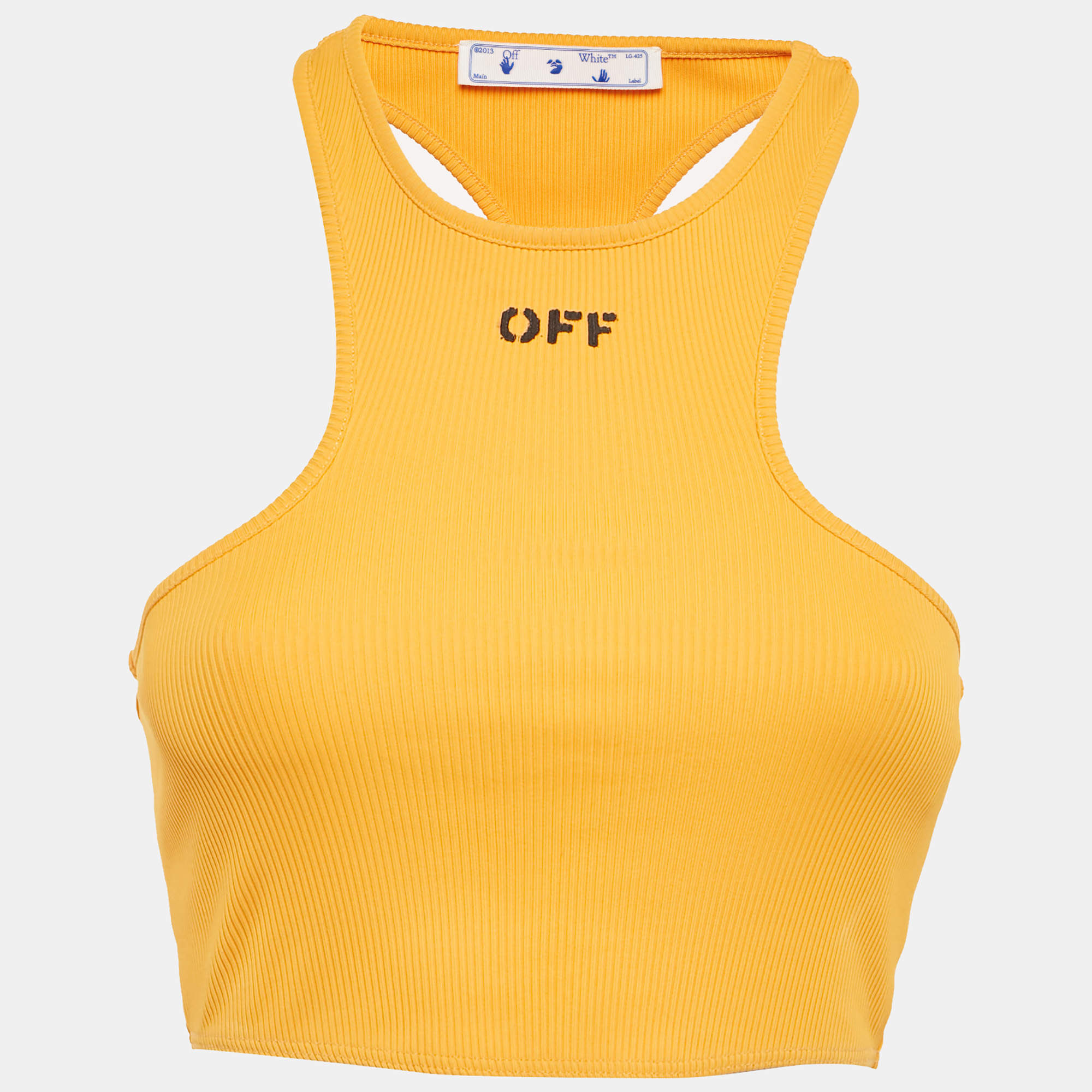 Off-White Orange Basic Lux Rowing Crop Tank Top S