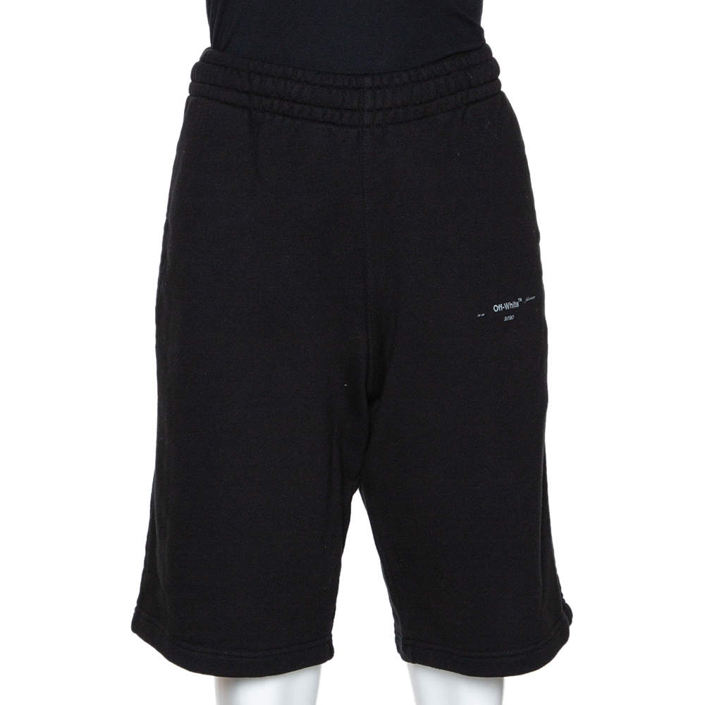Off White Black Knit Man Collection Print Shorts M