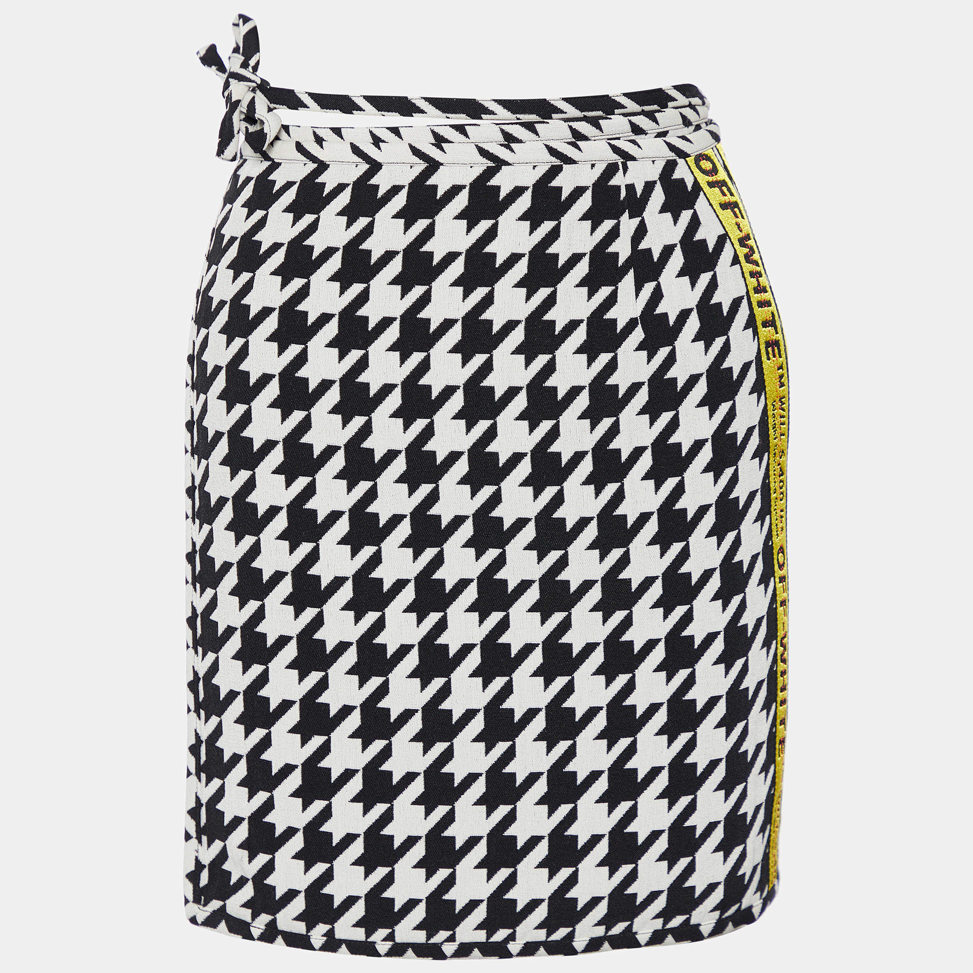 Off-White Monochrome Wool Wrap Mini Skirt S
