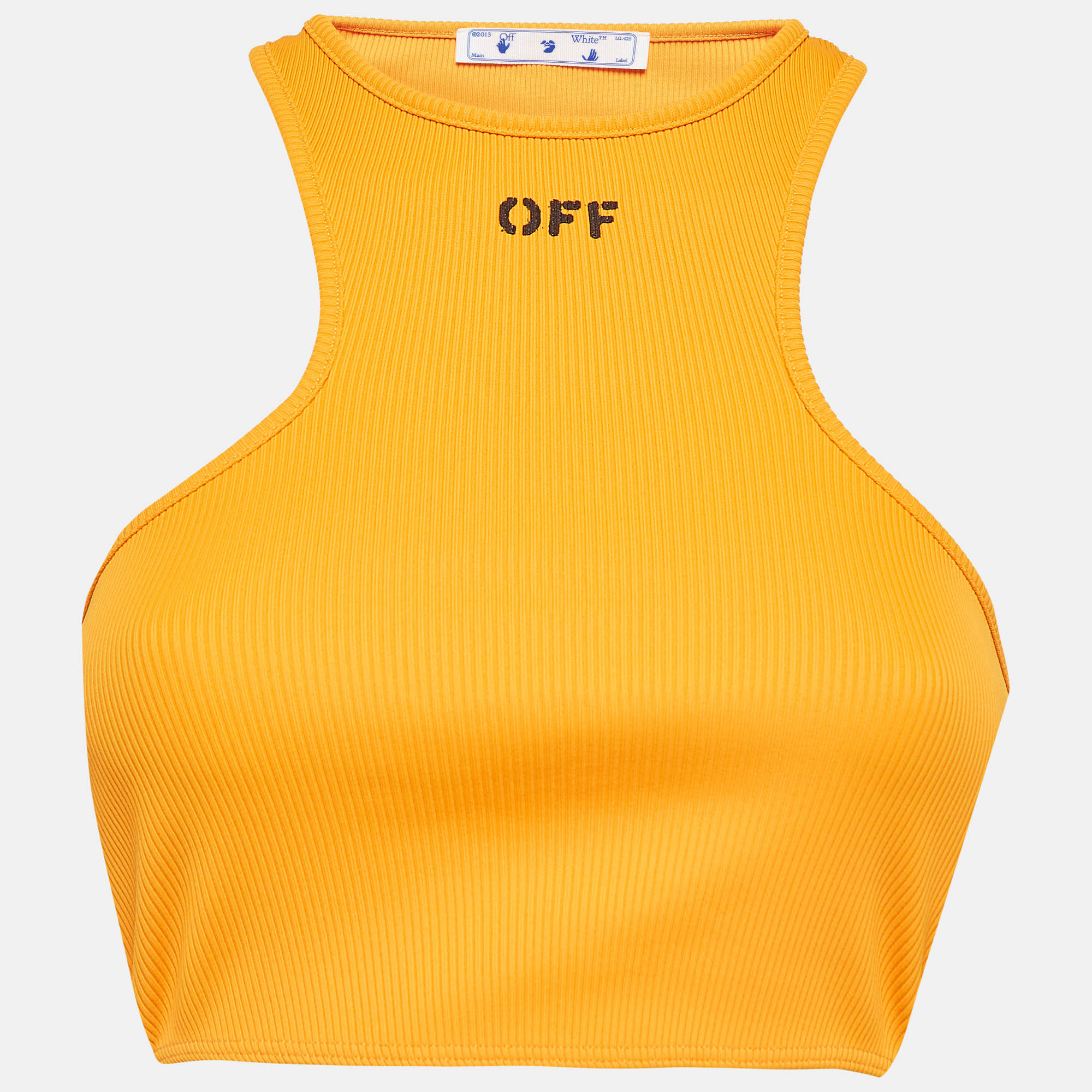 Pre Owned Off-White Orange Basic Lux Rowing Tank Top M