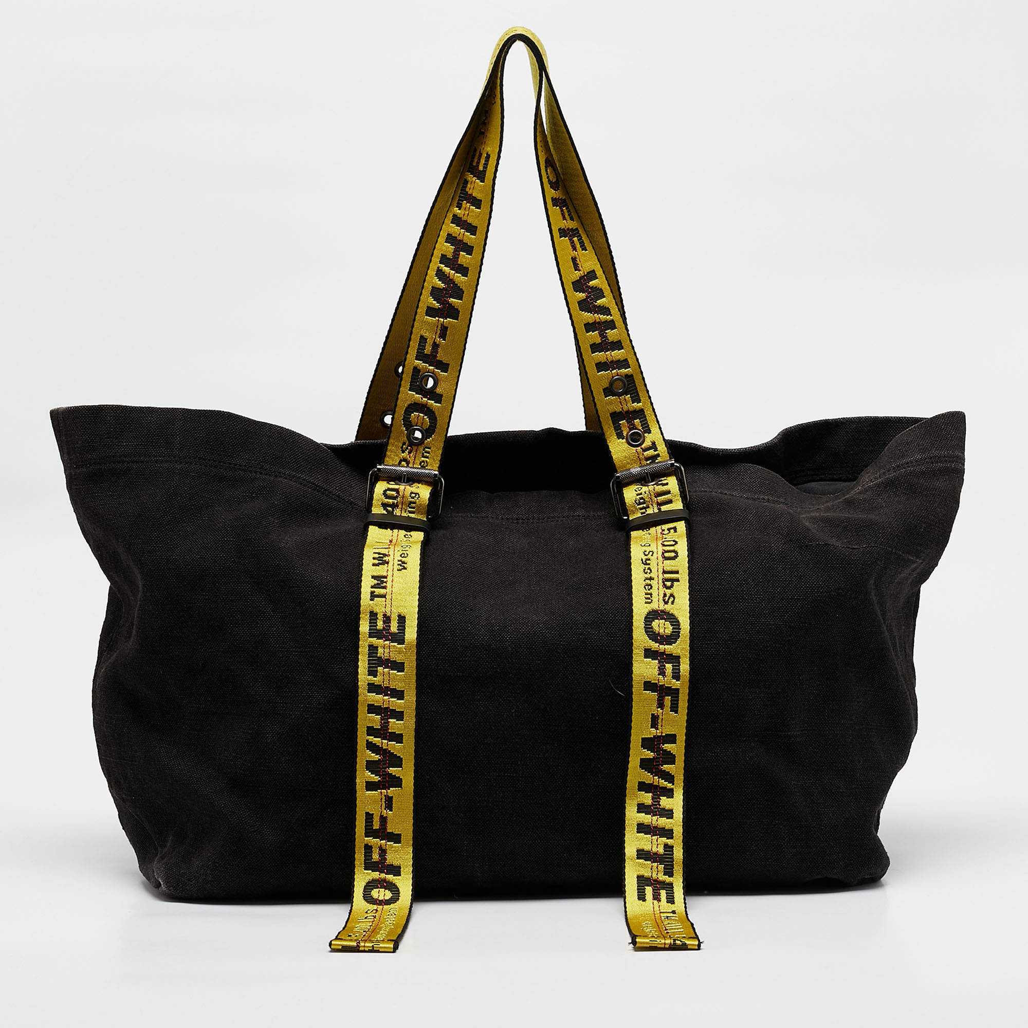 Off-White Black/Yellow Denim c/o Virgil Abloh Industrial Handle Tote 