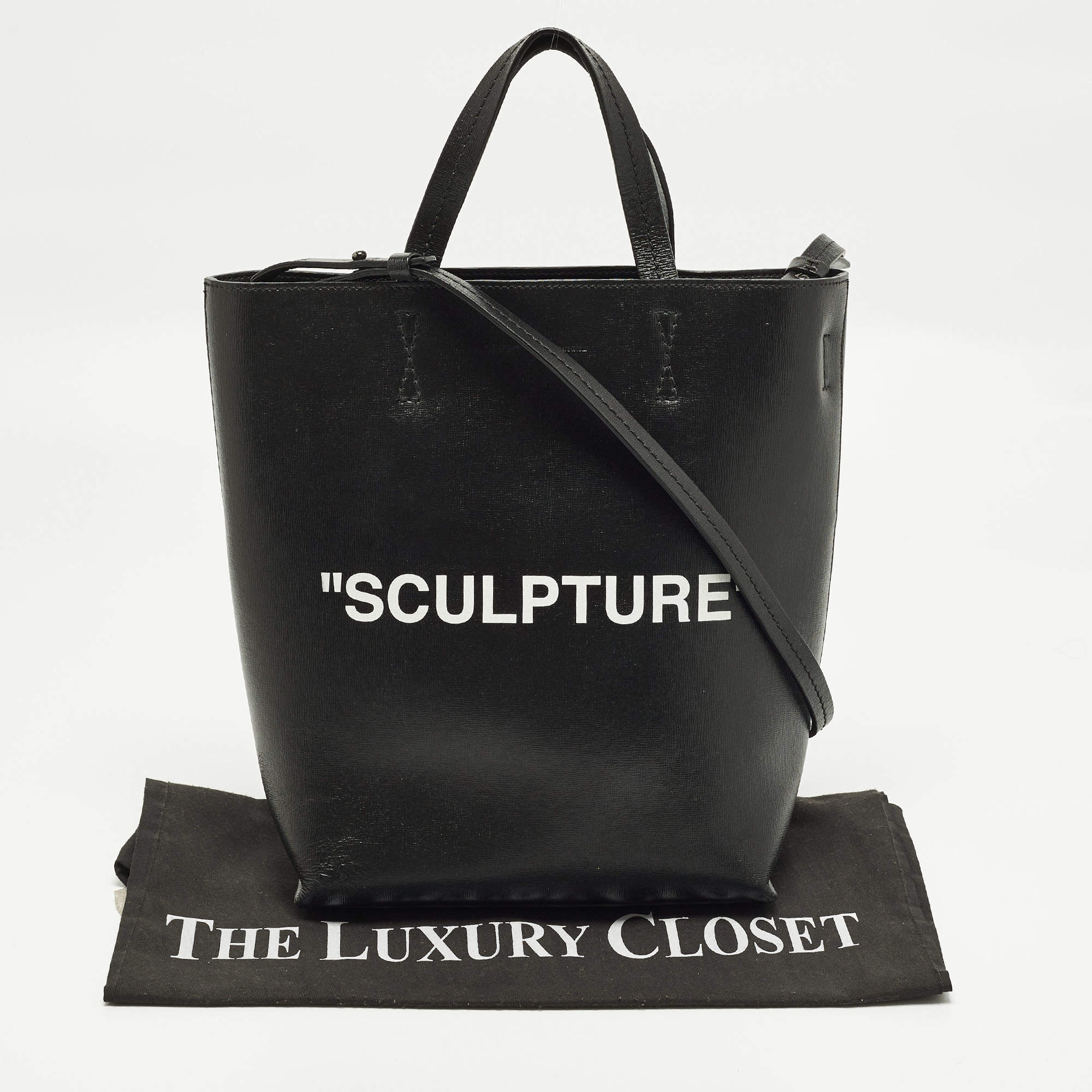 Off-White Black Leather Burrow 32 Tote Off-White | TLC US