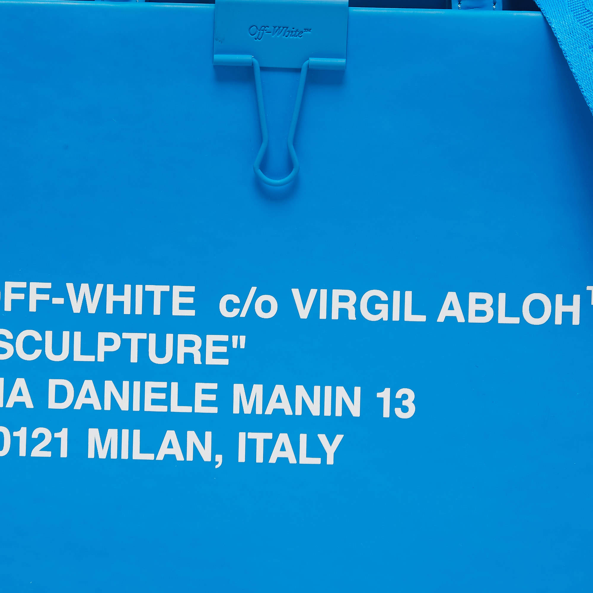 Off-White Blue Leather Medium Box Tote Off-White