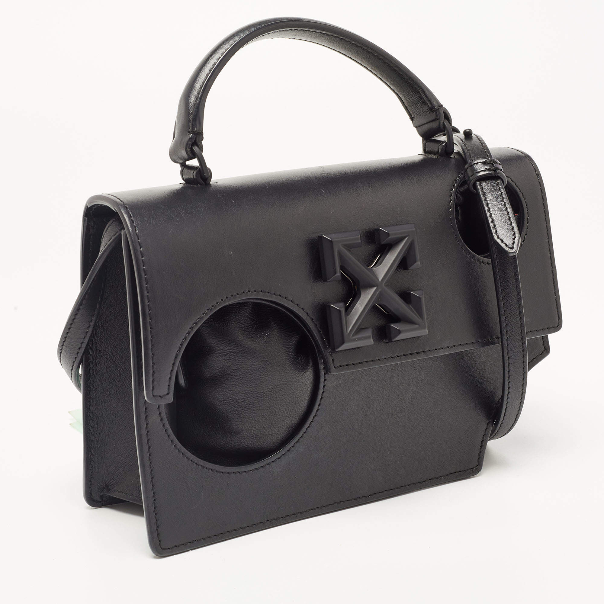 OFF-WHITE 1.4 Jitney Holes Bag Black in Leather with Black-tone - US