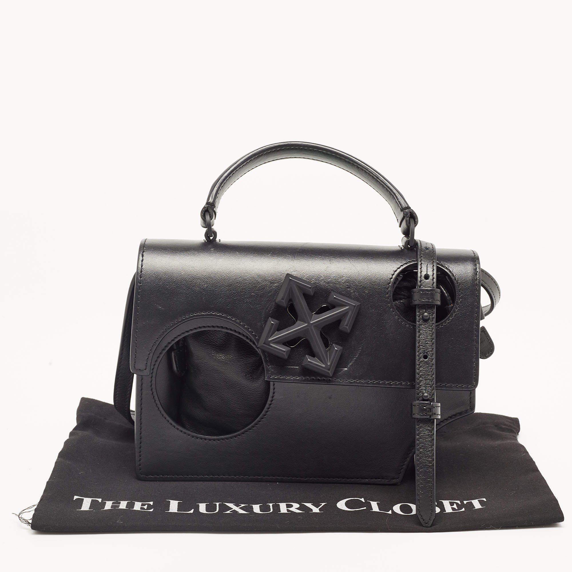 OFF-WHITE 2.8 Jitney Hole-Detail Crossbody Bag Black for Women