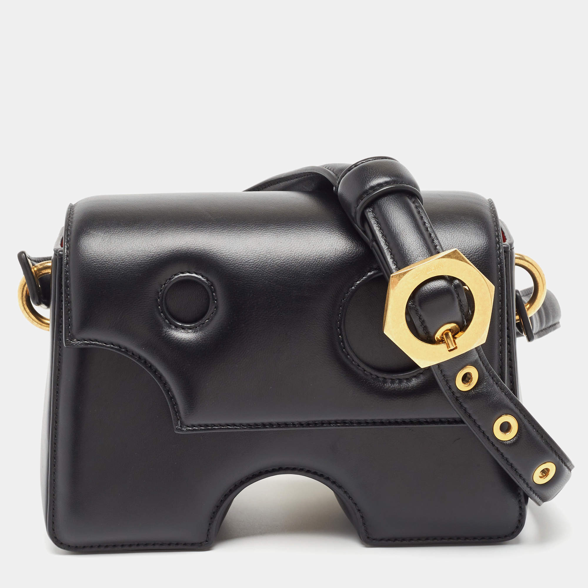 Off-White Black Leather Burrow 22 Crossbody Bag