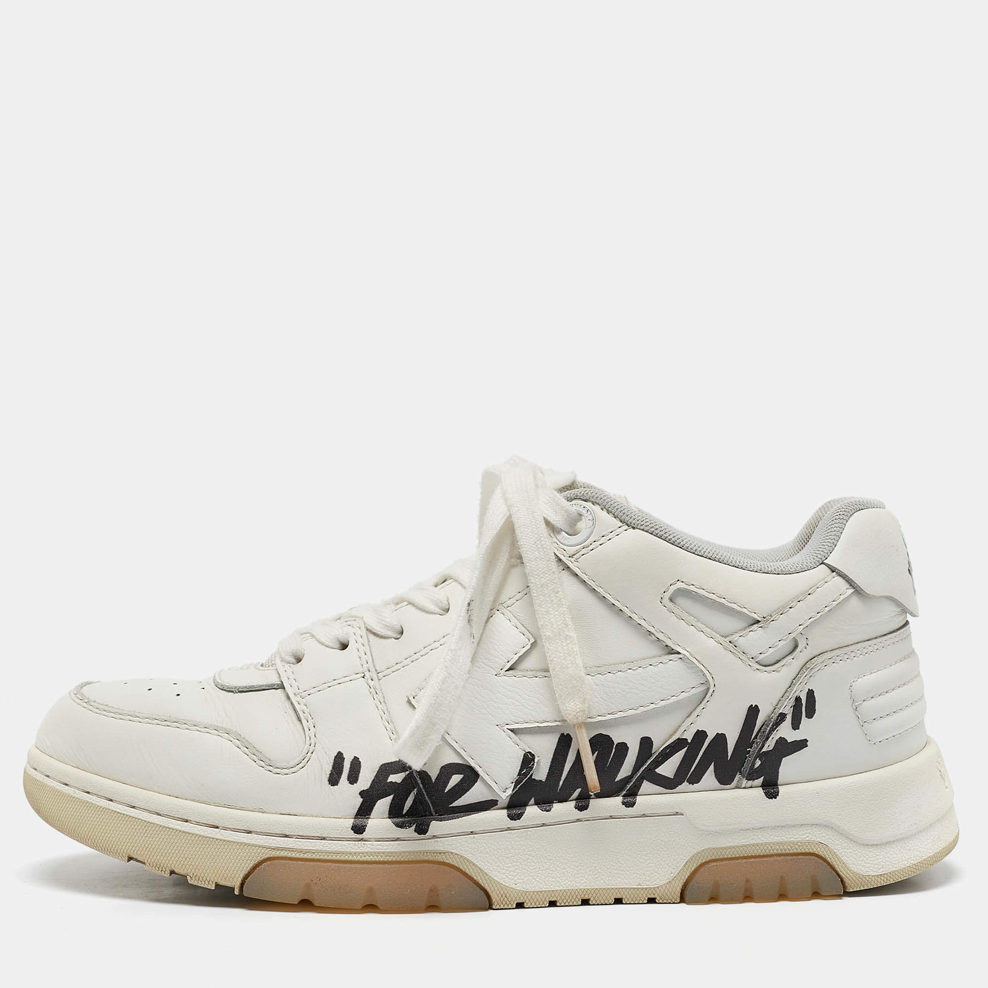 مملوكة مسبقًا Off-White White Leather Out Of Office Sneakers Size 39
