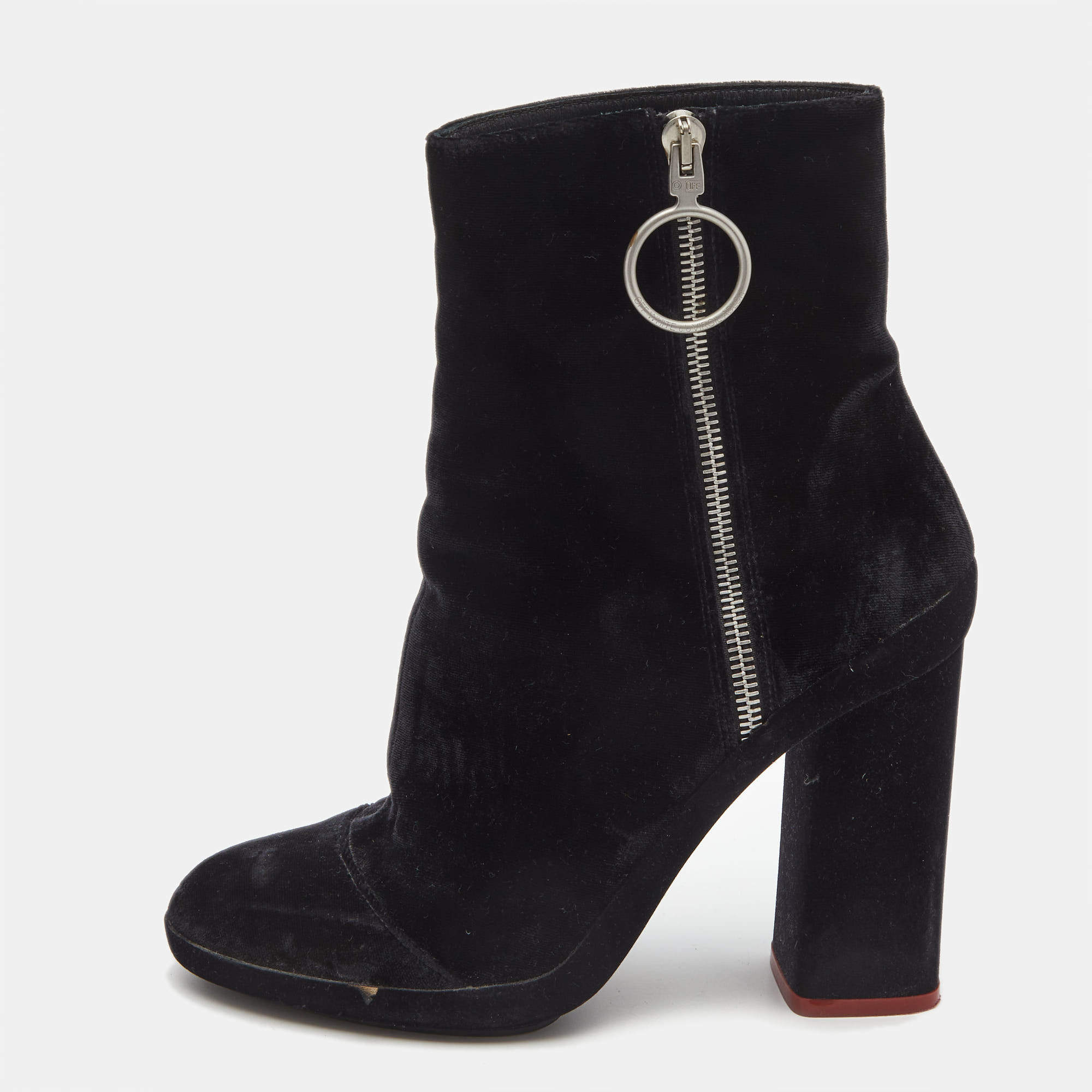 Black velvet shop ankle boots