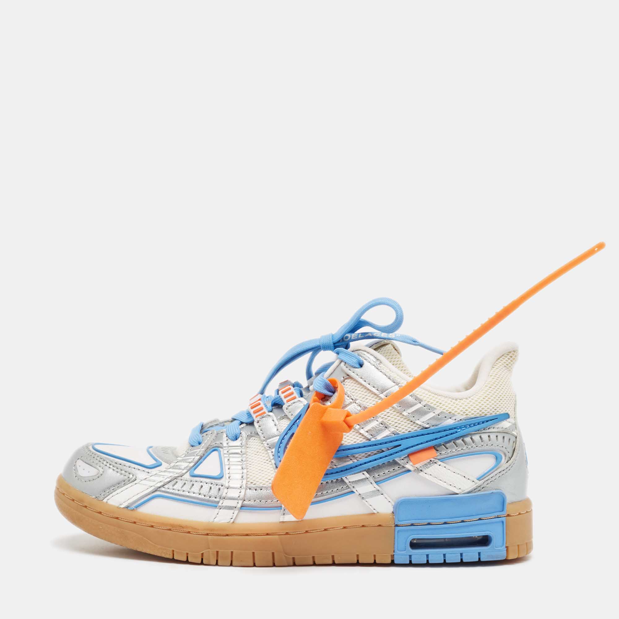 Off-White x Nike Multicolor Mesh and Leather Low Top Sneakers Size 37.5