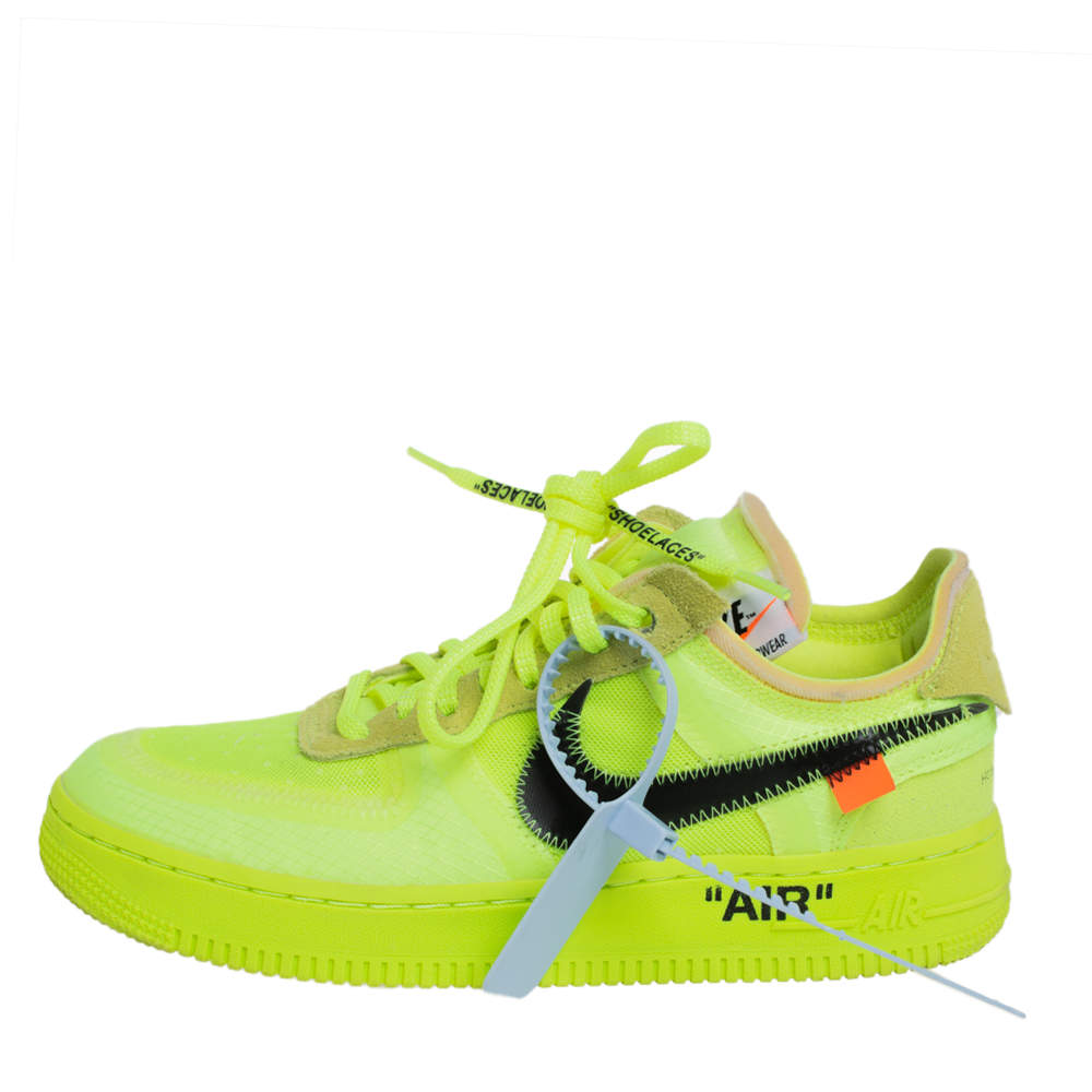beløb Med andre ord motto Off-White x Nike Neon Yellow Mesh And Fabric Air Force 1 Volt Sneakers Size  38 Off-White x Nike | TLC