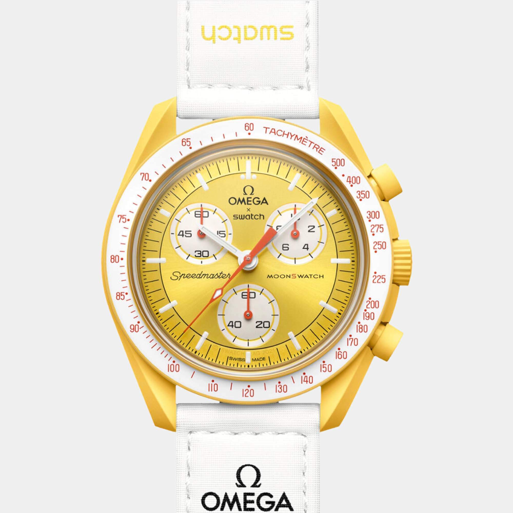 Omega Yellow Velcro Omega Mission To The Sun  42 mm