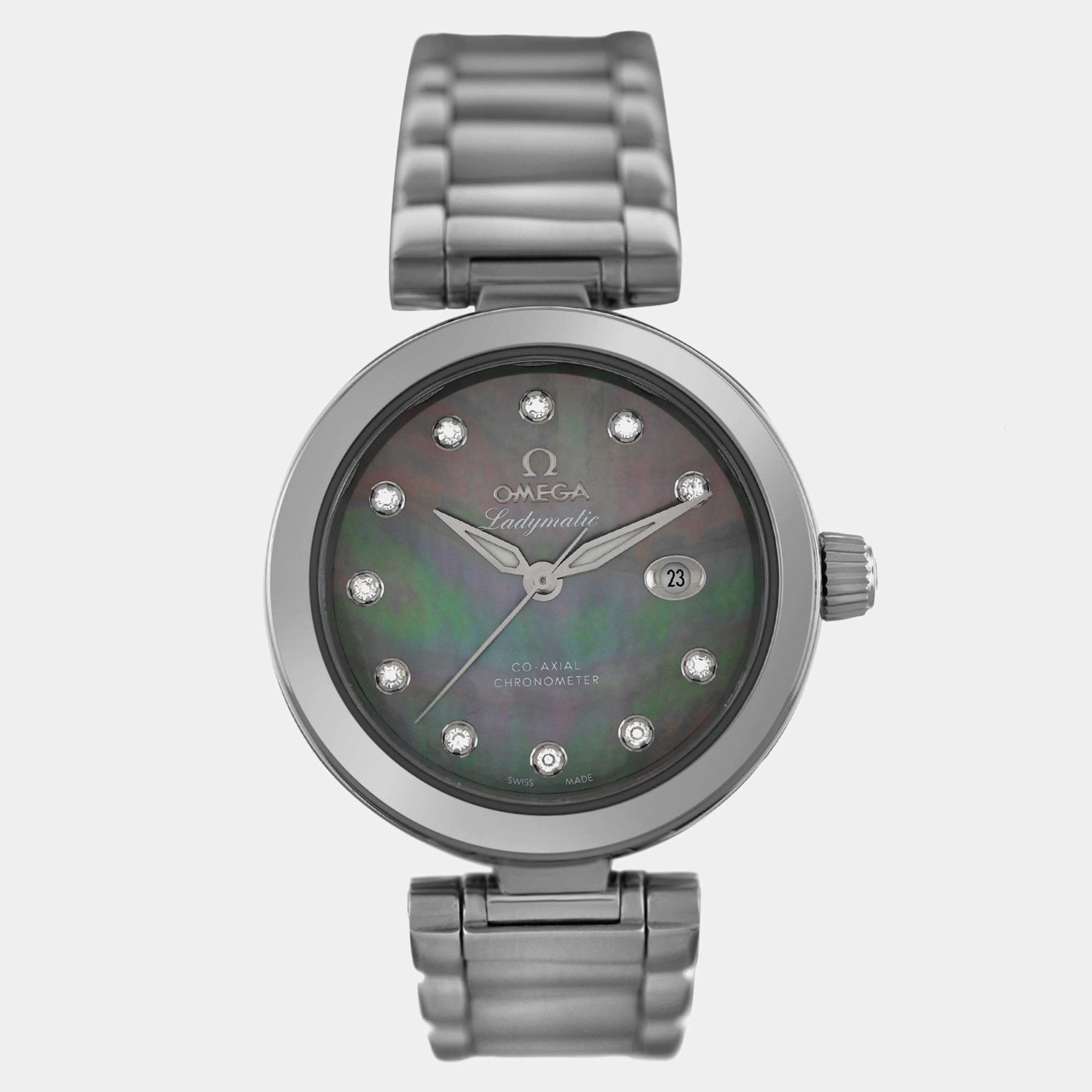 Pre Owned Omega Ladymatic 425.30.34.20.57.004 Automatic Grey Stainless Steel Women's Wristwatch 34mm