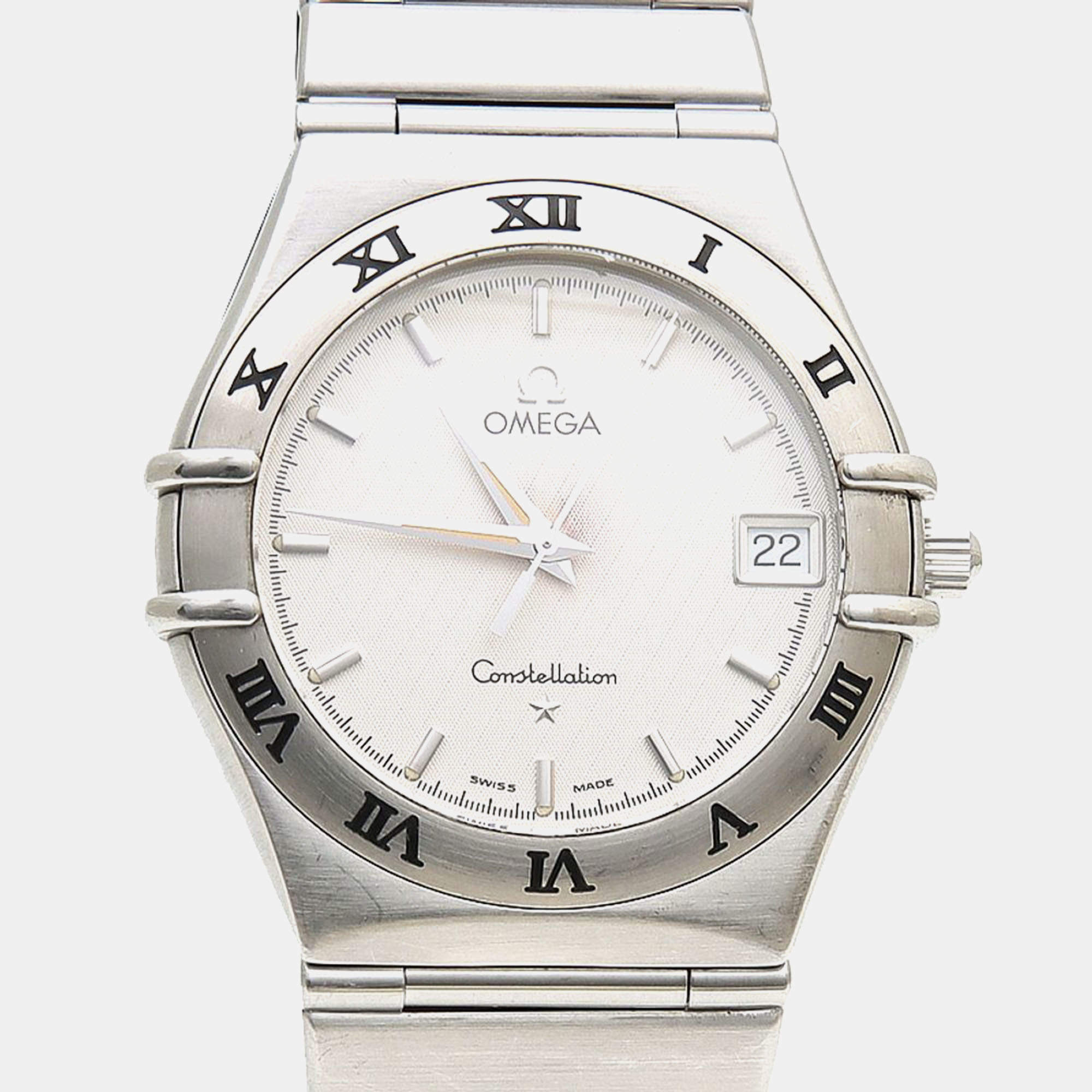 Pre Owned Omega Constellation Quartz Silver Stainless Steel Women's Wristwatch 35 mm