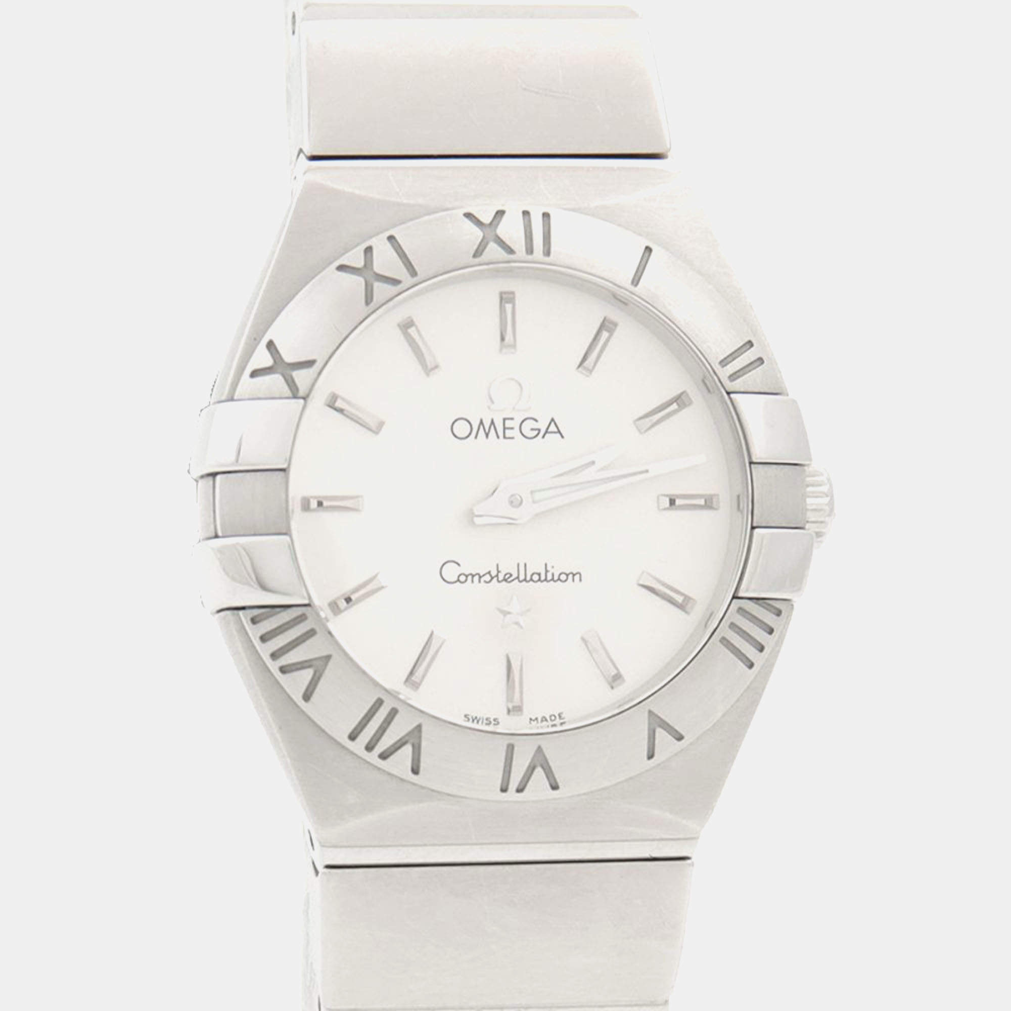 Pre Owned Omega Constellation 123.10.24 Quartz Stainless Steel Women's Wristwatch 24 mm