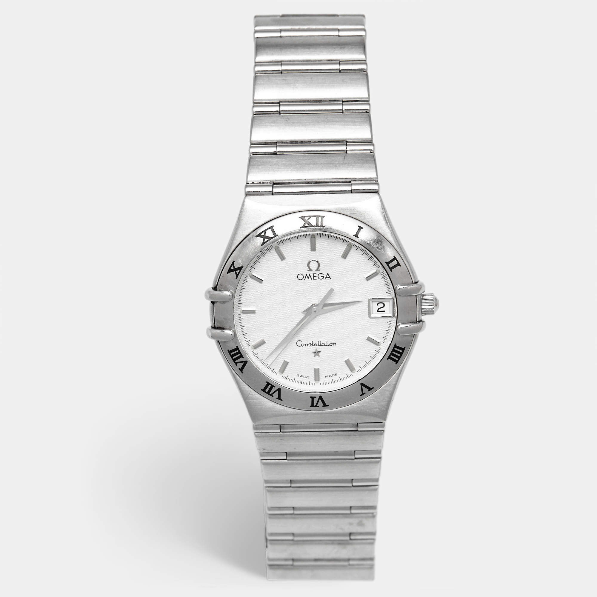 Pre Owned Omega Constellation 396.1201 Silver Dial Stainless Steel Women's Wristwatch 33 mm
