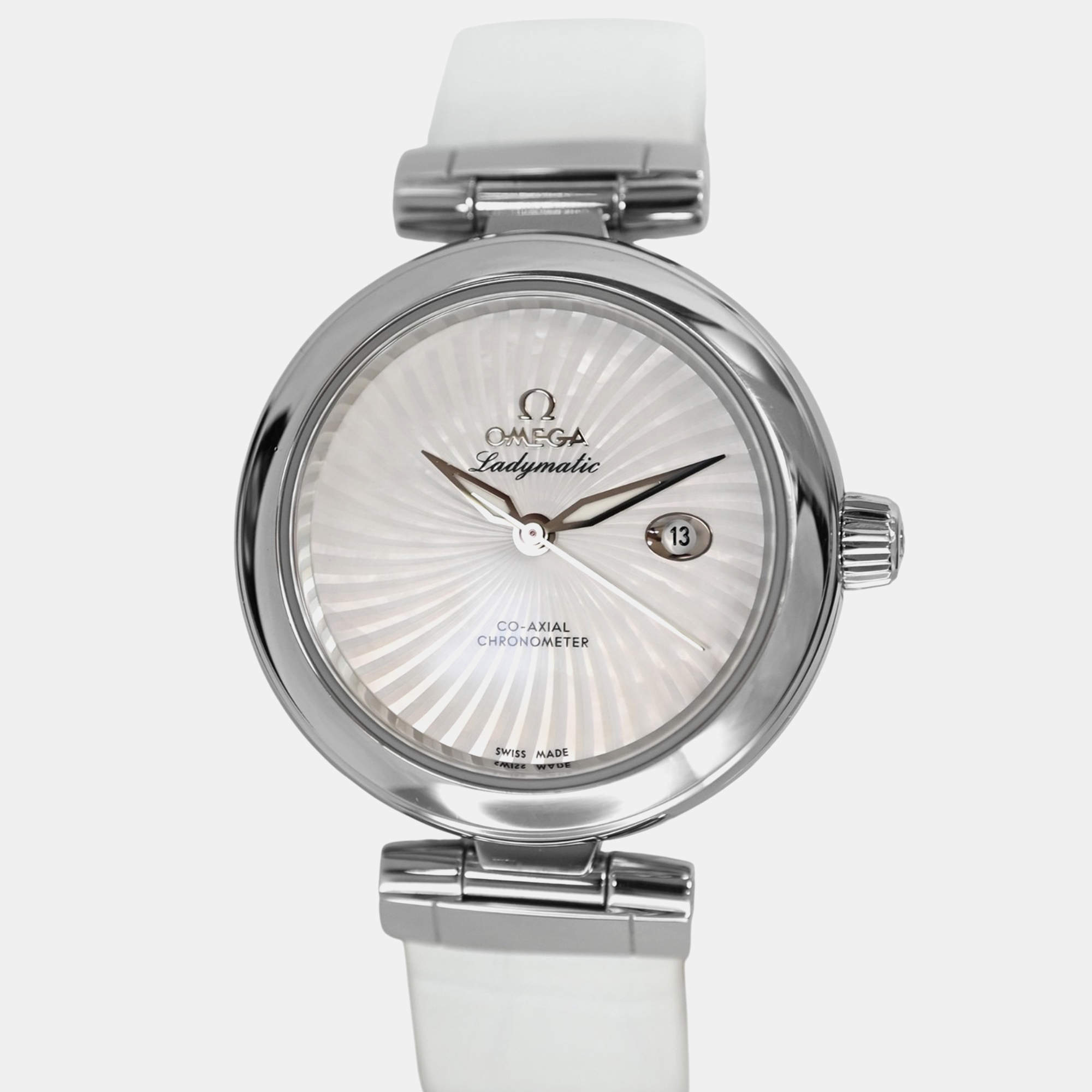 Pre Owned Omega Ladymatic 425.33.34.20.05.001 Automatic Mother of Pearl Stainless Steel Women's Wristwatch 34 mm