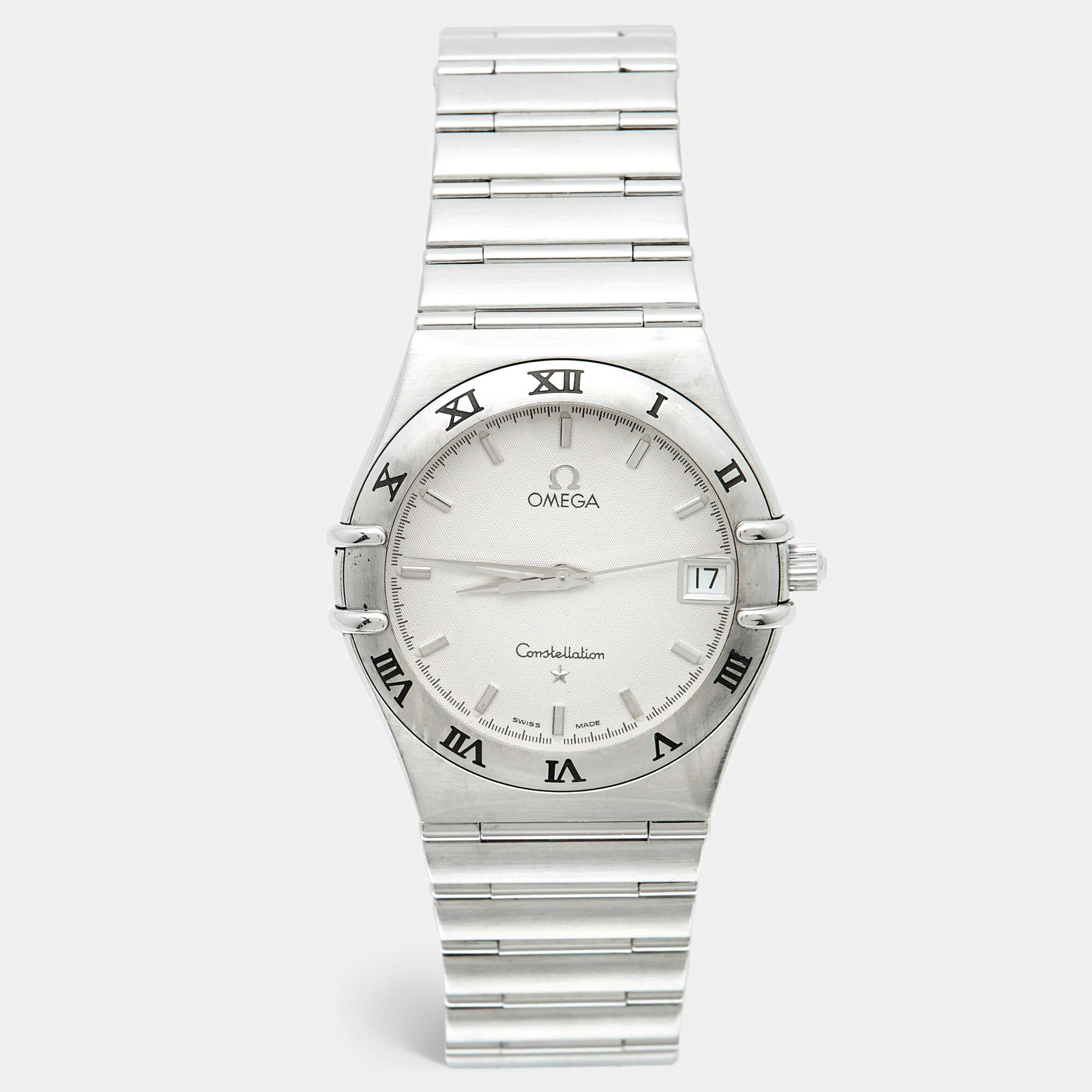 Pre Owned Omega Constellation 1512.30.00 Silver Dial Stainless Steel Women Wristwatch 33.50 mm